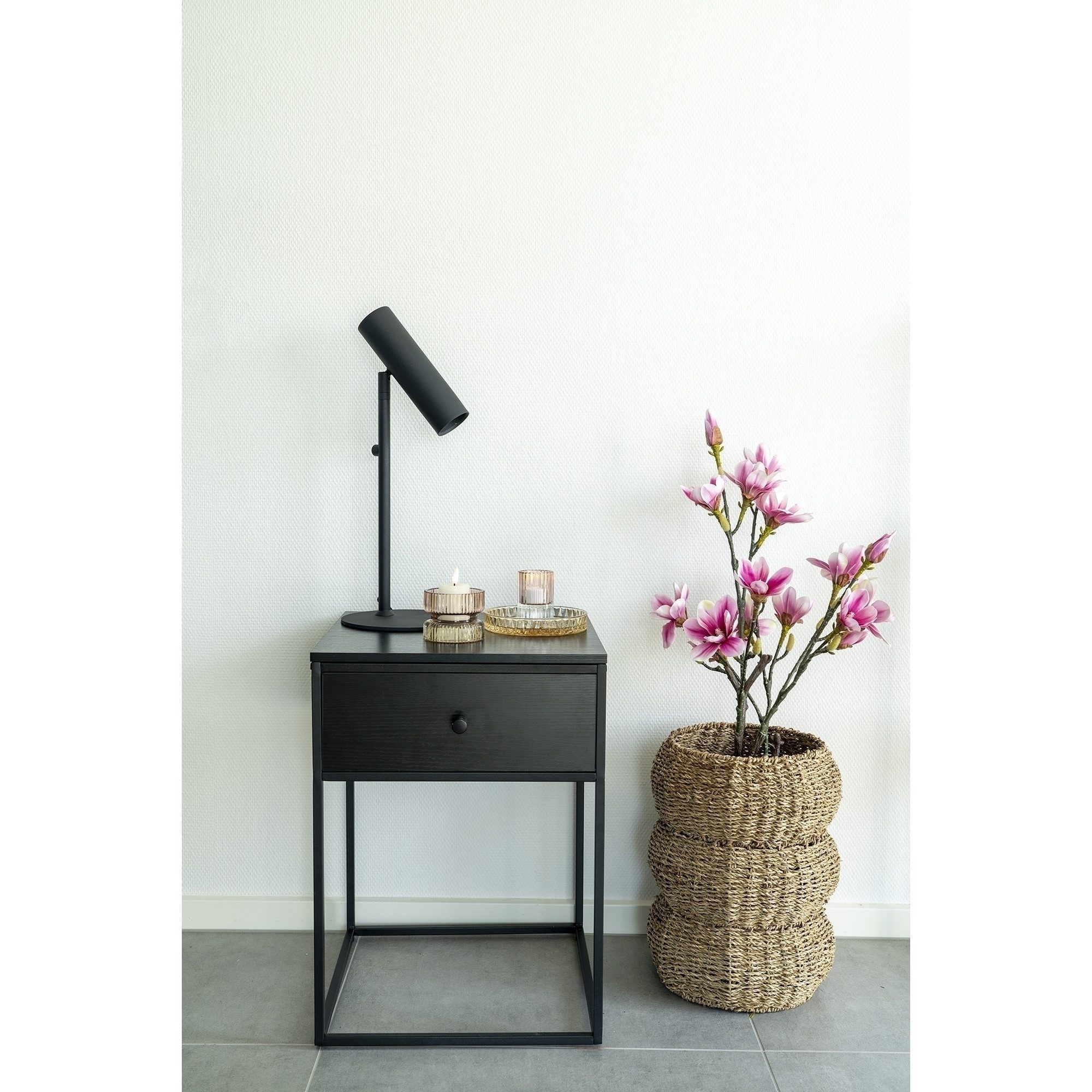 House Nordic Nachttisch in Schwarz, Melamin - 40x55x40cm (BxHxT)