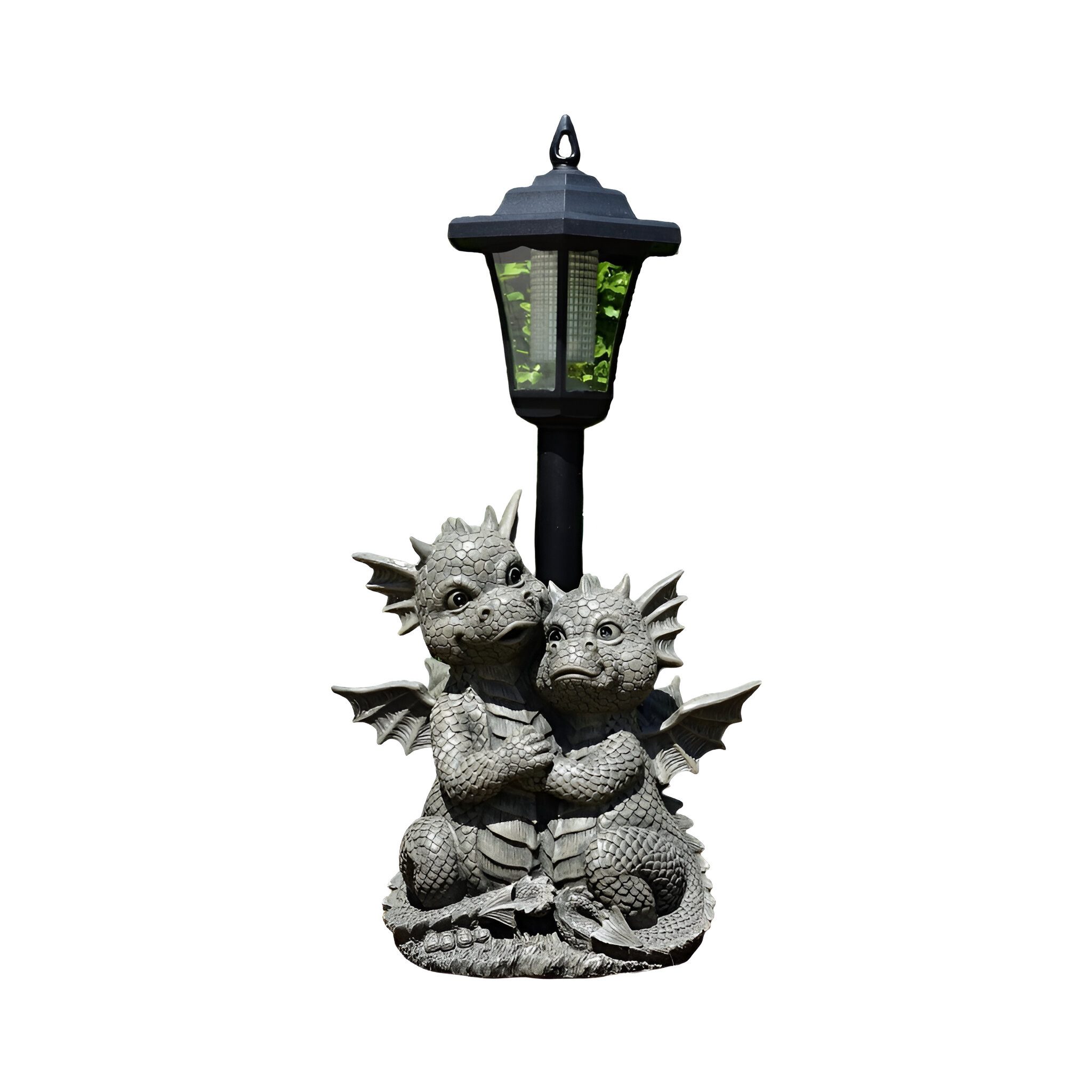 MystiCalls Gartenfigur Drachenpaar mit Solarlaterne - günstig online kaufen