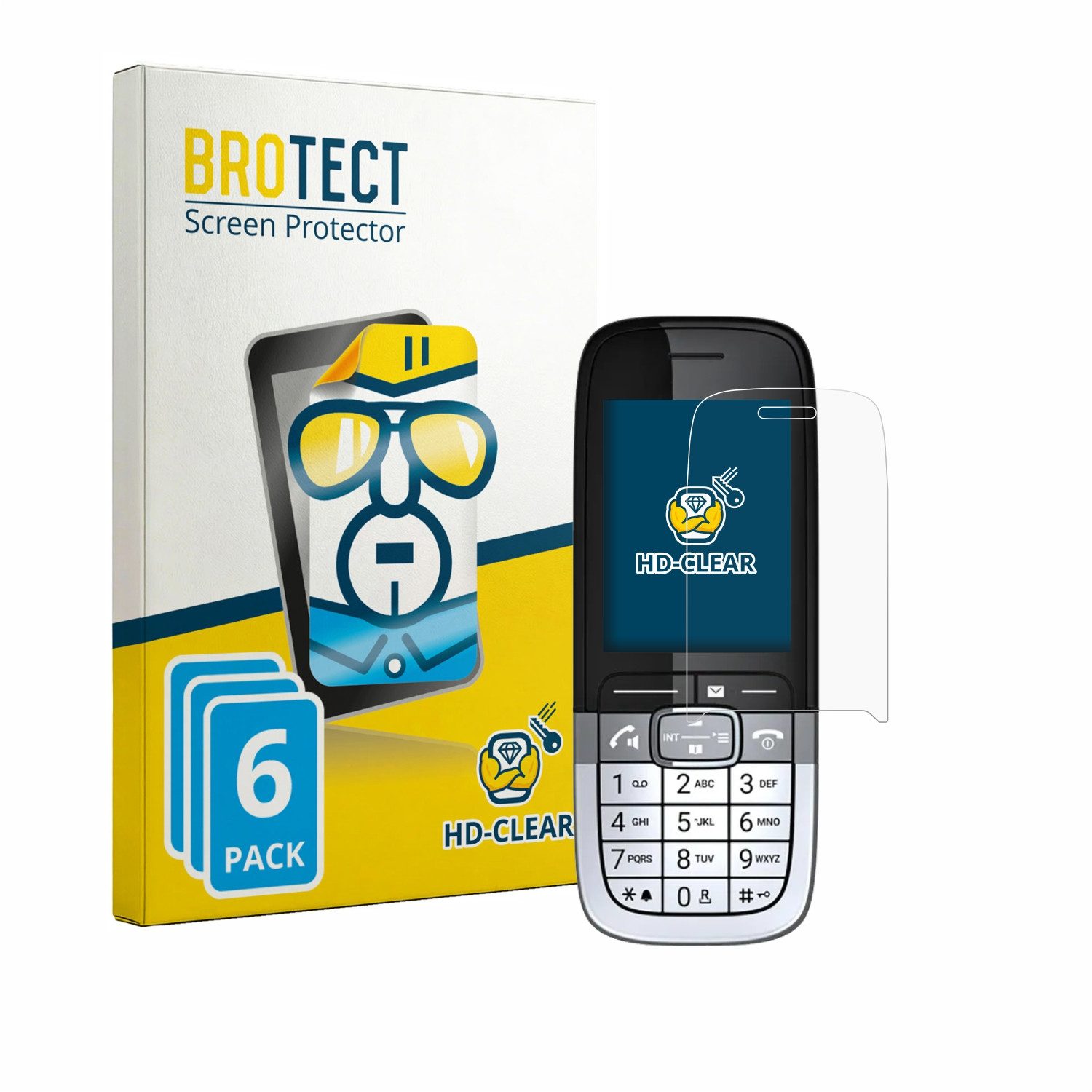 BROTECT Displayschutzfolie Schutzfolie für Mitel OpenScape DECT Phone SL7, 6 Stück, Displayschutz Schutz Folie Klar Transparent