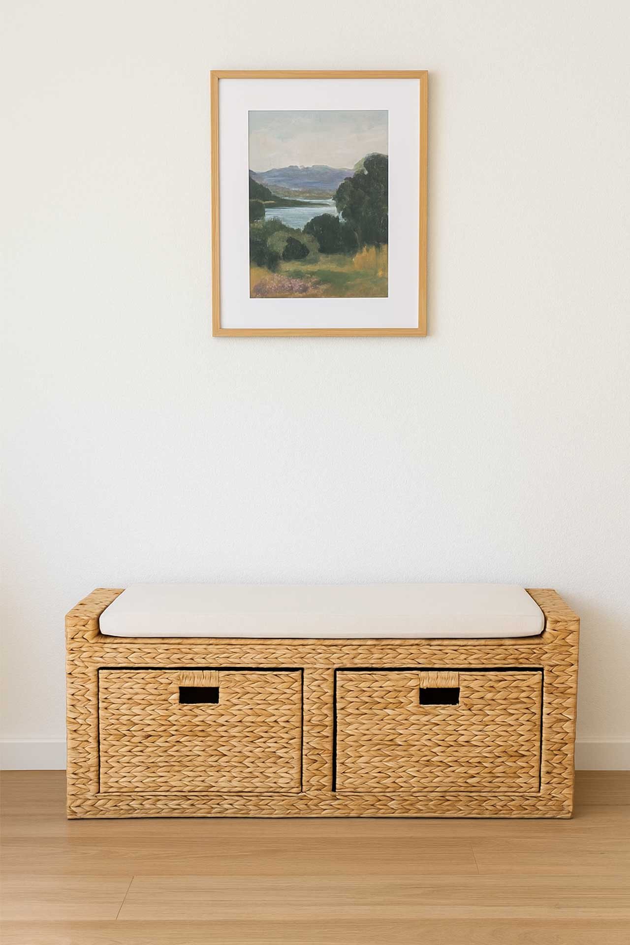 VIVANNO Truhenbank Wasserhyazinthe LORANTE Rechteckig - Natur Geflochten (1 günstig online kaufen