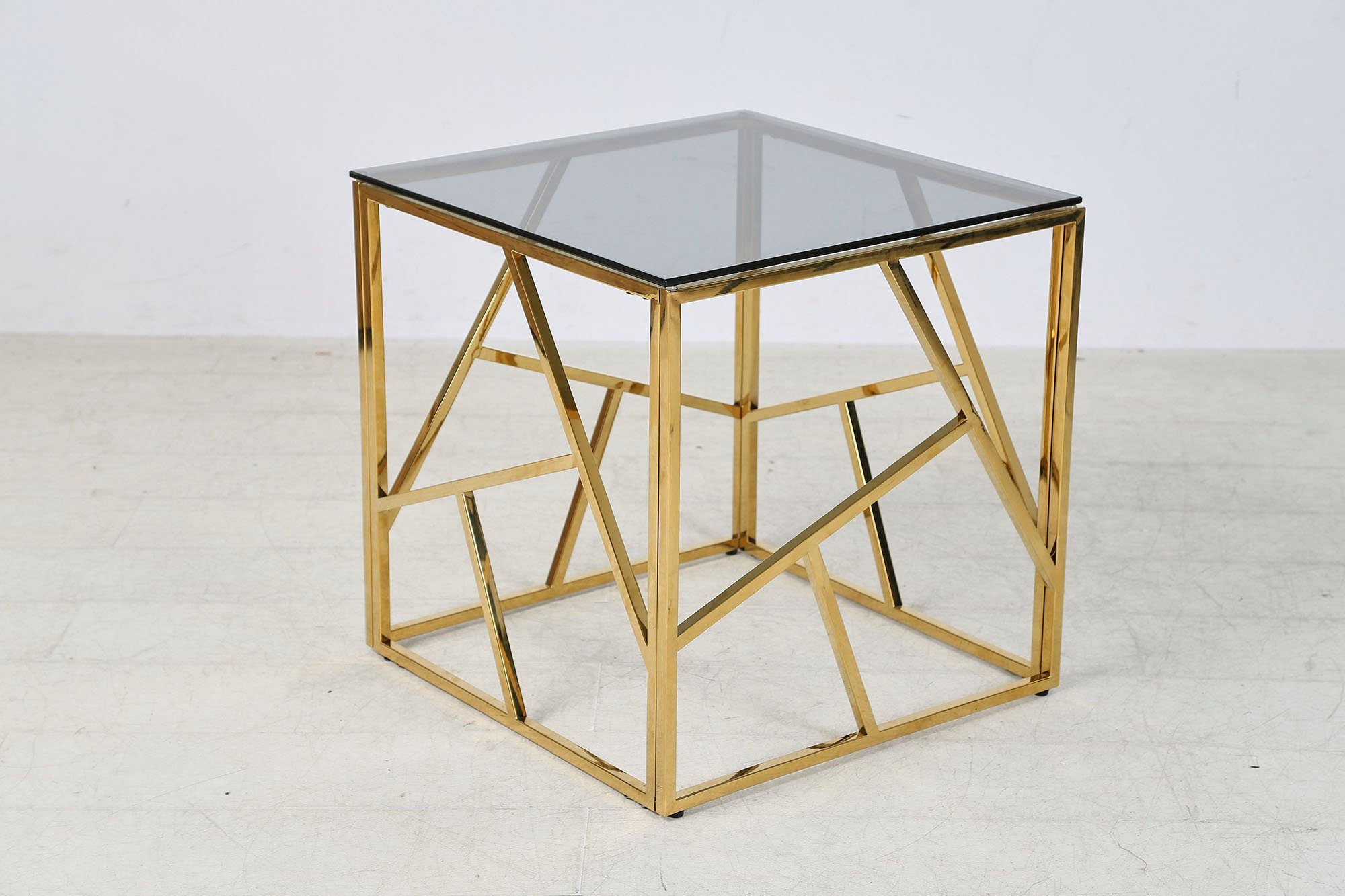 SalesFever Beistelltisch Design-Beistelltisch fürs Wohnzimmer, Edelstahlges günstig online kaufen