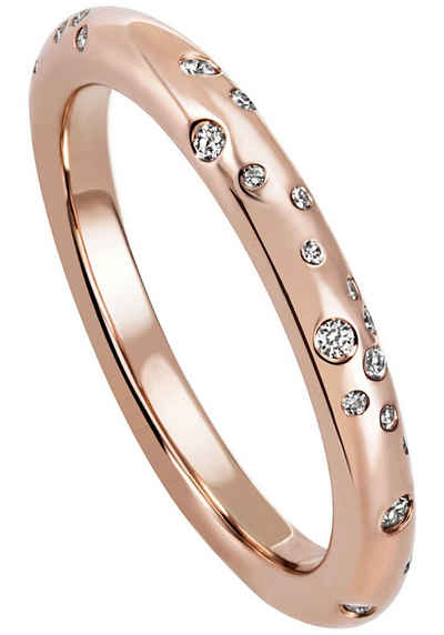 JOBO Diamantring Ring mit 34 Diamanten, 585 Roségold