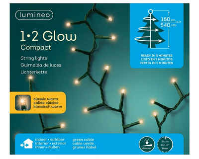 Lumineo LED-Lichterkette Lumineo 1-2 Glow Compact 540 LED 1,8m klassisch warm, Timer, Dimmbar, Indoor, Outdoor, dimmbar, 8h-Timer