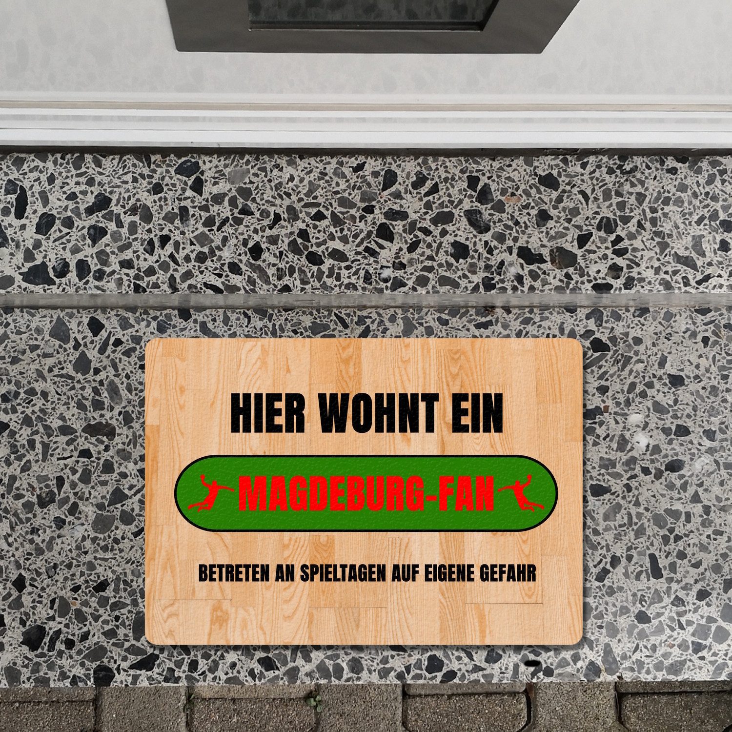 speecheese Fußmatte Hier wohnt ein Magdeburg Fan Fußmatte in 35x50 cm ohne günstig online kaufen
