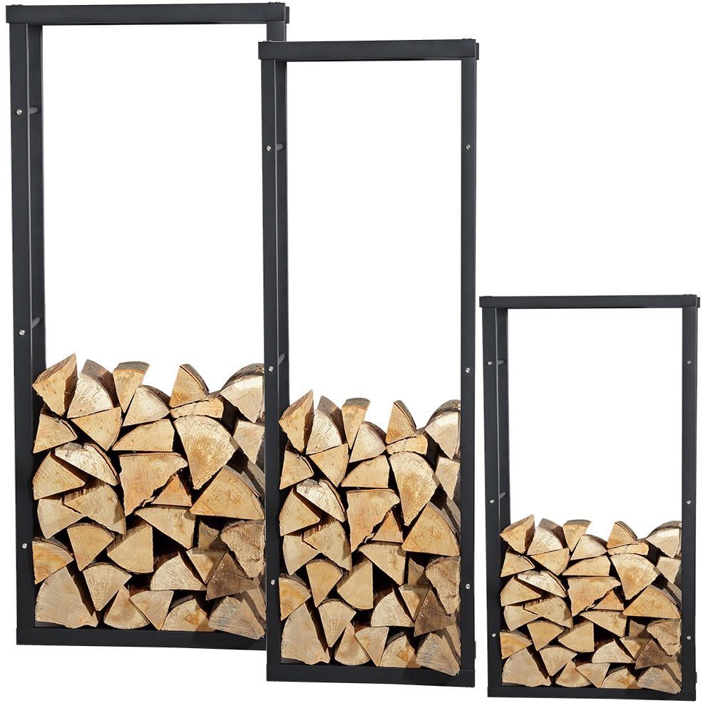 Mucola Kaminholzregal Kaminholzständer Brennholzregal Kaminholzablage Holzregal, (Stück, Holzregal), Pulverbeschichtet