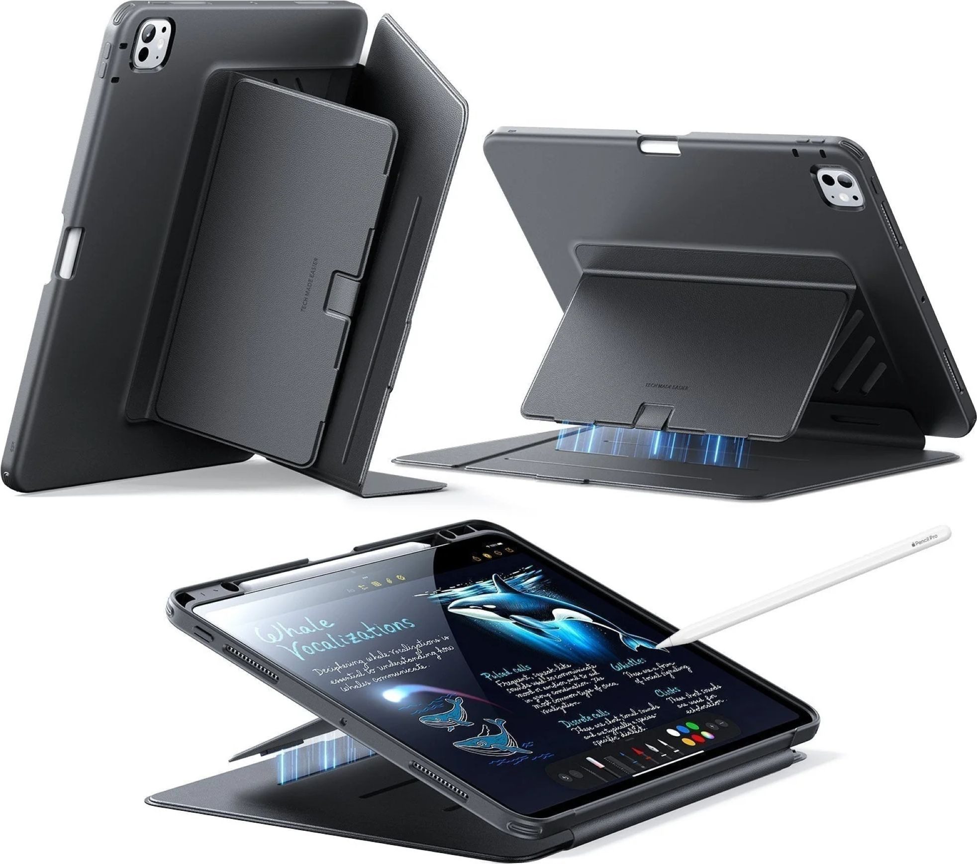 ESR Tablet-Hülle Flip Hybrid Case für das Apple iPad Pro 13" (2025 & 2024) 13", 3 Querformat-Modi, Ultra-stabil, langlebig