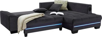 Mr. Couch Ecksofa Nikita L-Form, wahlweise mit Kaltschaum (140kg Belastung/Sitz), mit RGB-Beleuchtung