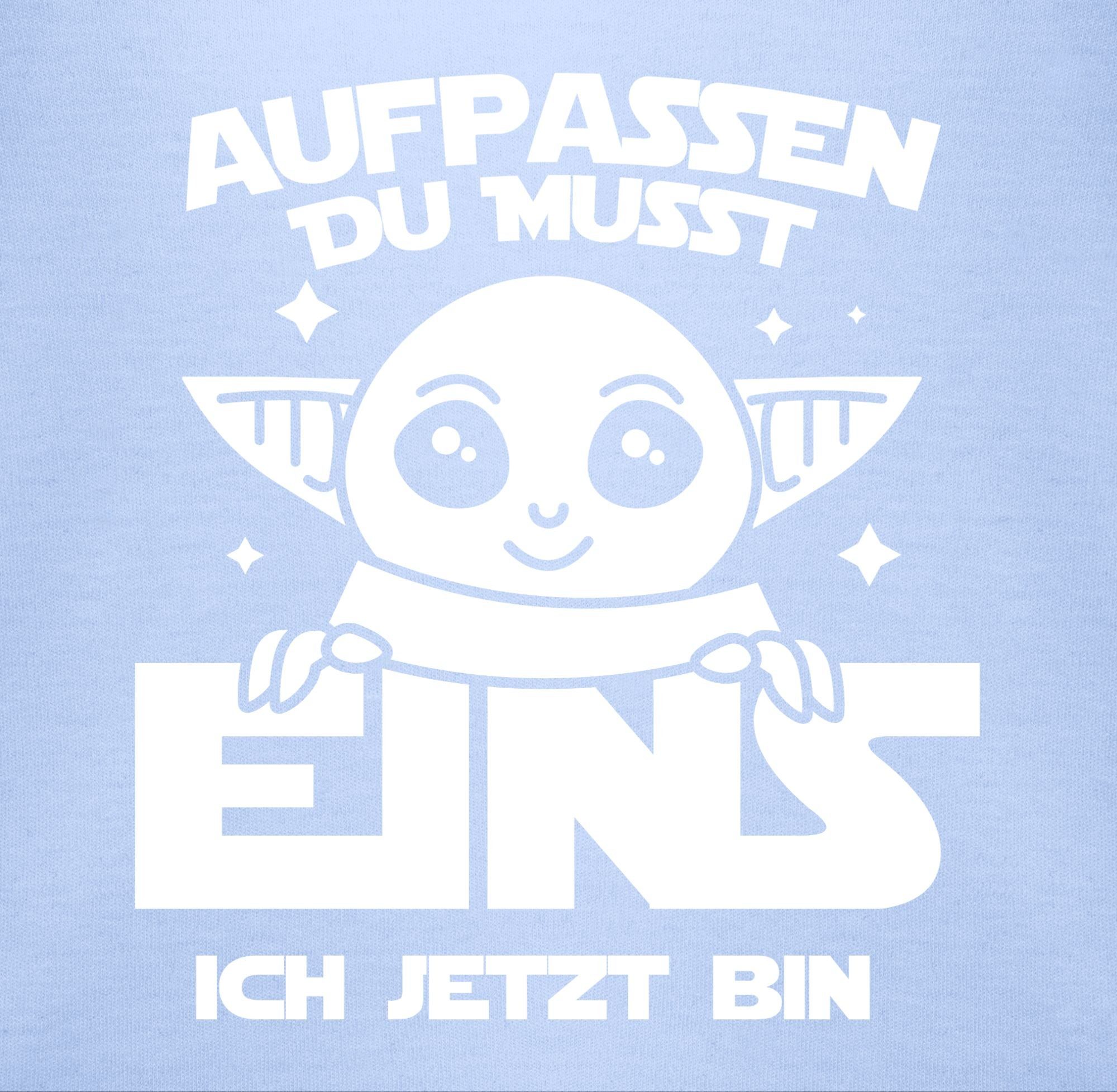 Shirtracer T-Shirt Aufpassen bin musst 3 Geburtstag du Babyblau ich jetzt 1. eins