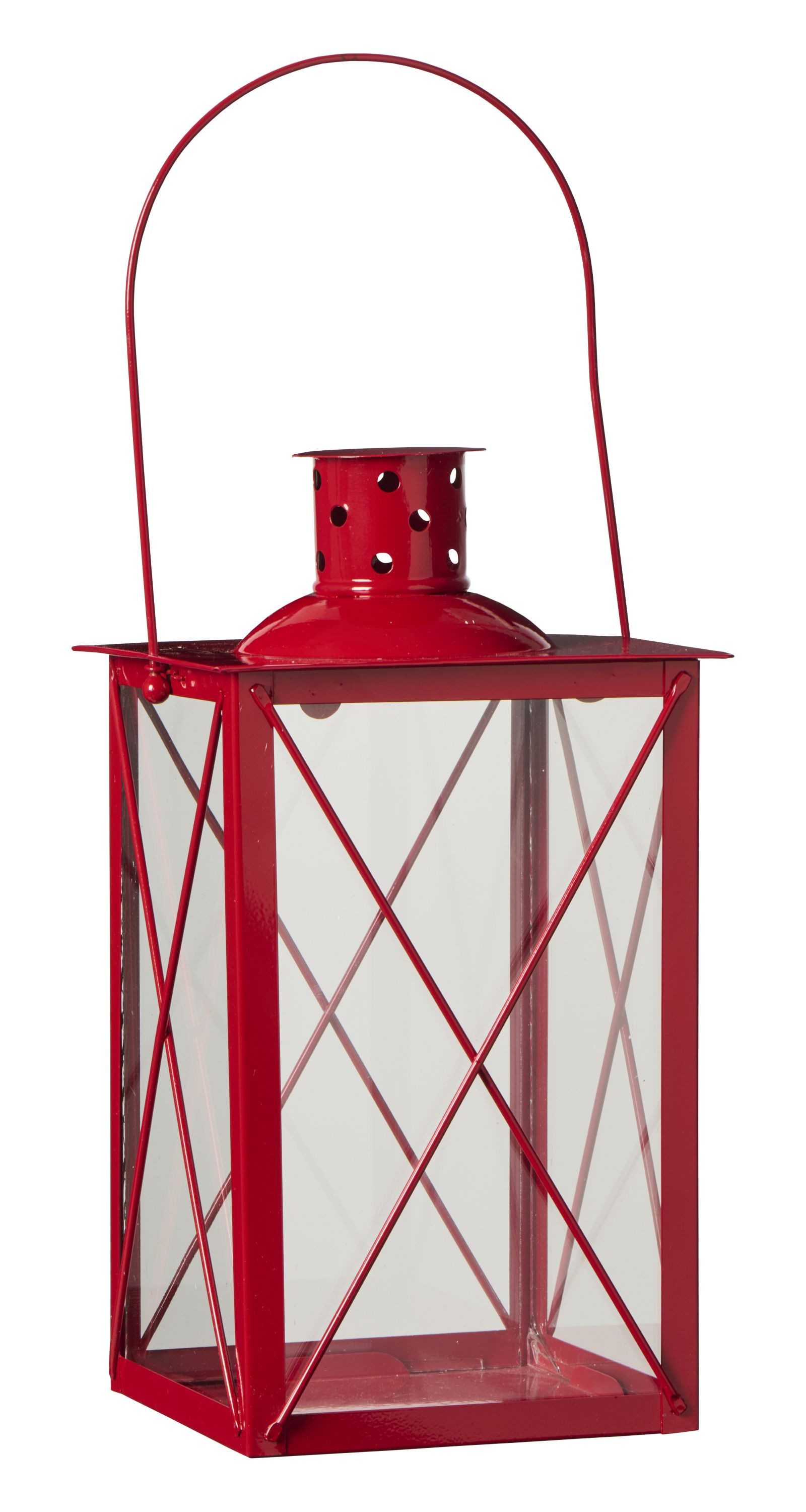Ib Laursen Windlicht Ib Laursen - Laterne Windlicht Kerzenhalter H 33cm Glas Metall Rot