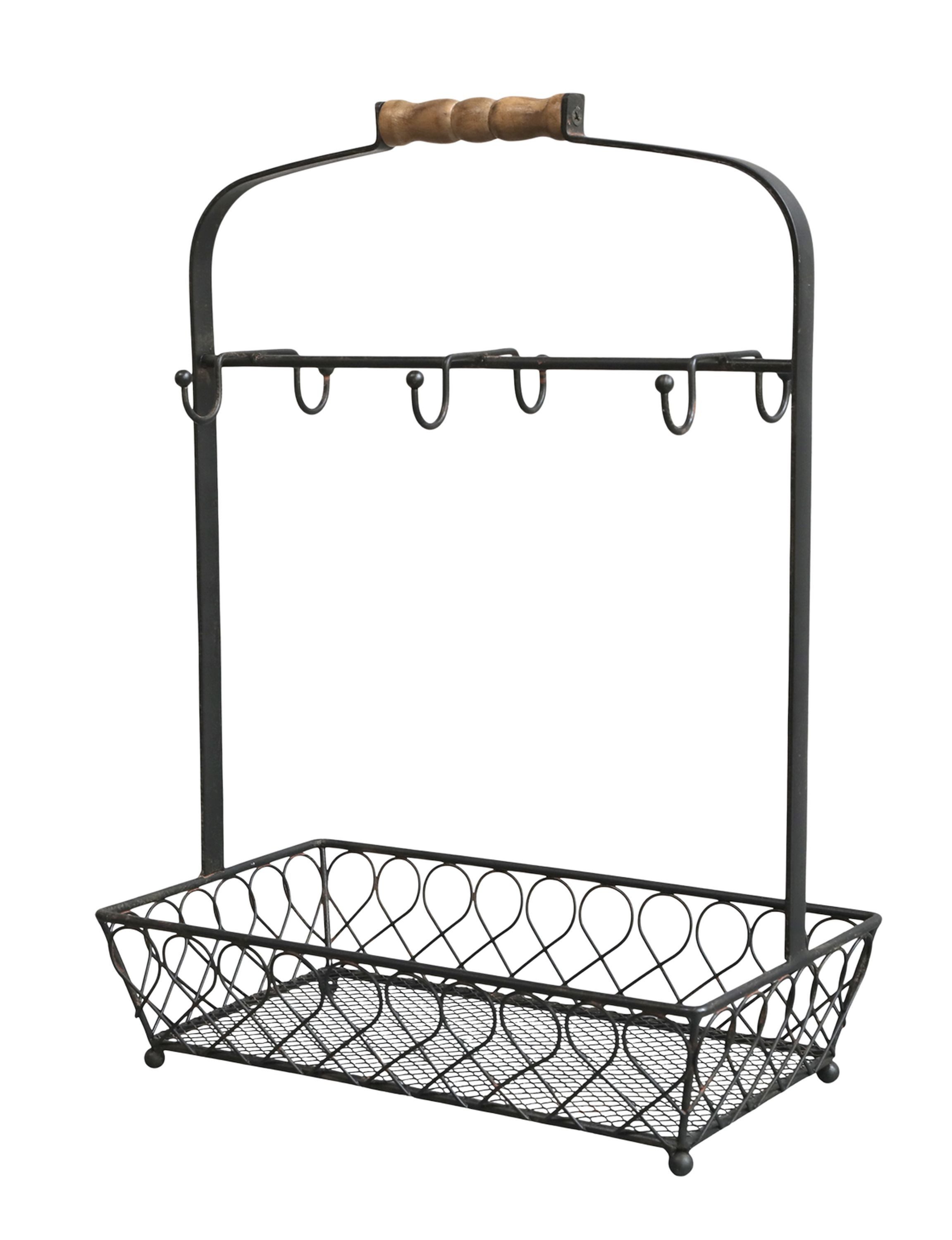 Chic Antique Geschirrständer Chic Antique - Чашкиständer Чашкиhalter Stativ 6 Haken Korb Schwarz