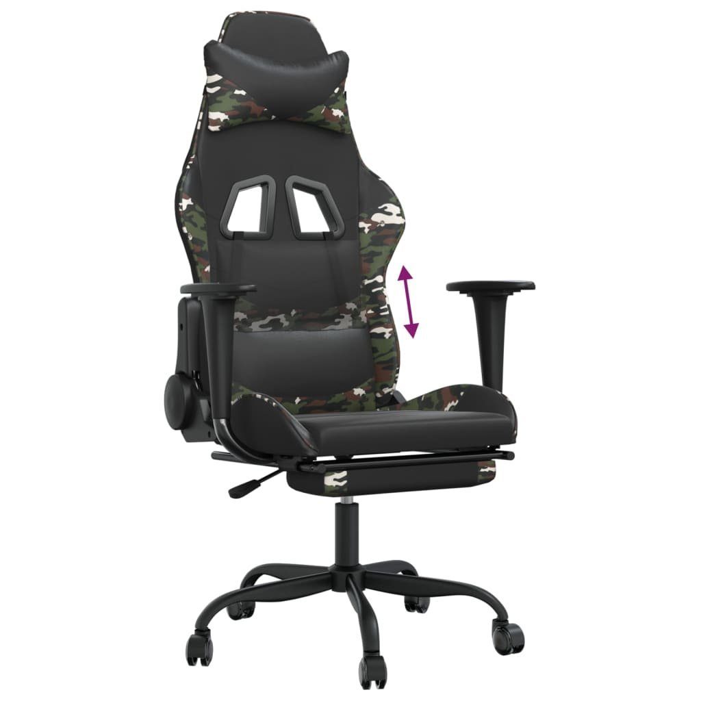 Gaming-Stuhl Kunstleder (1 Tarnfarben Schwarz und furnicato St) mit Fußstütze