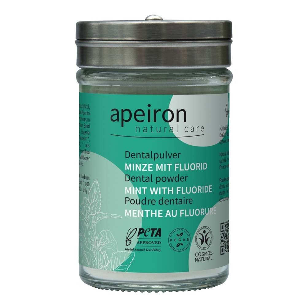Apeiron Zahnpasta Auromère - Dentalpulver Minze + Fluorid 40g
