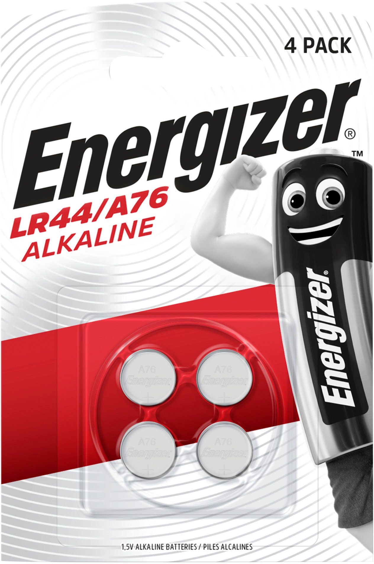 Energizer 4er Pack Alkali St) V, Batterie, LR44 A76 Mangan 4 / Stück 4 (1,5