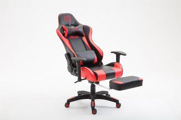 TPFLiving Gaming-Stuhl Boack mit bequemer ergonomisch geformter Rückenlehne (Schreibtischstuhl, Drehstuhl, Chefsessel, Gamingstuhl), Gestell: Kunststoff schwarz - Sitzfläche: Kunstleder schwarz/rot