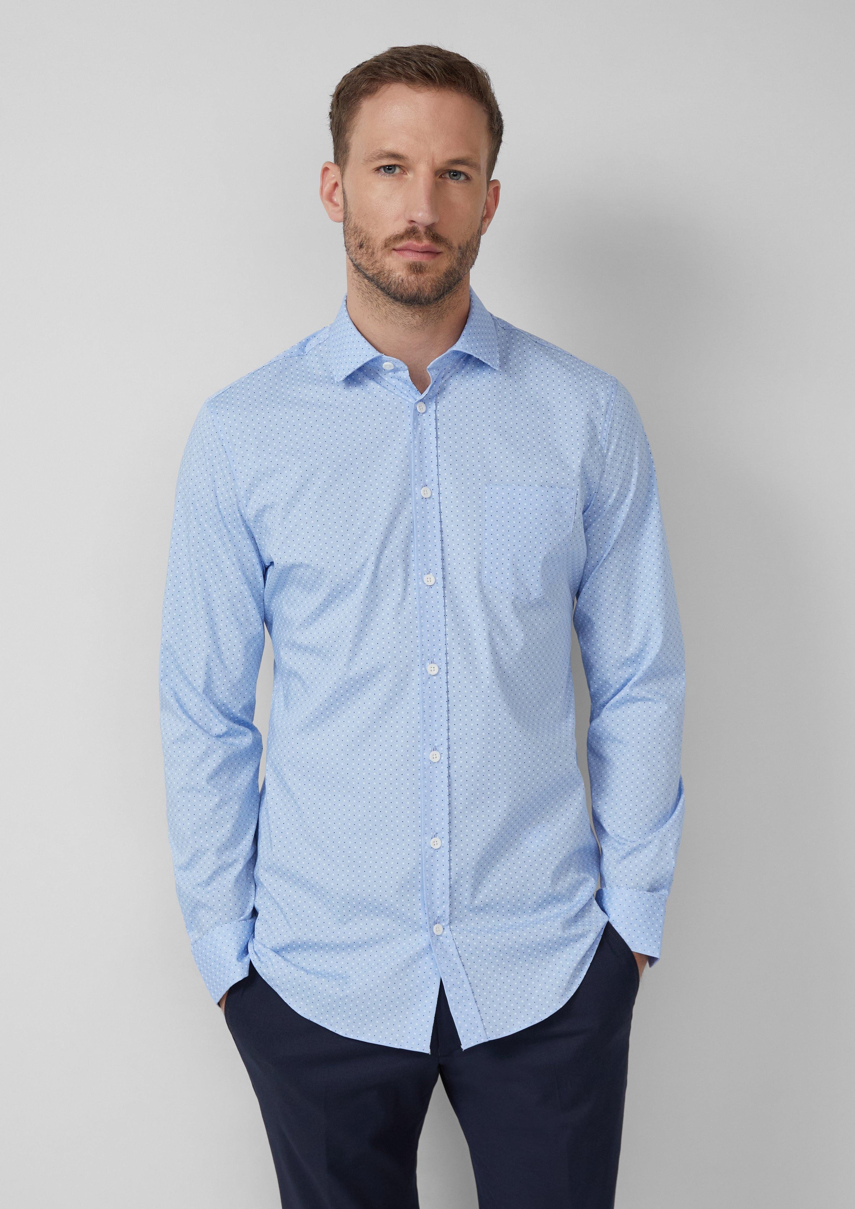 Langarmhemd Tailored Fit: Langarmhemd mit All-over-Print
