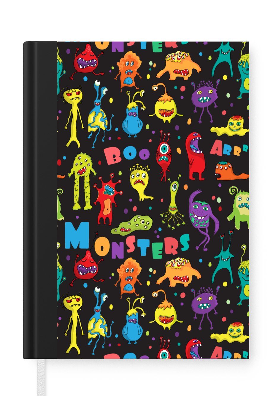 MuchoWow Notizbuch Design - Monster - Party - Kinder, Journal, Merkzettel, Tagebuch, Notizheft, A5, 98 Seiten, Haushaltsbuch