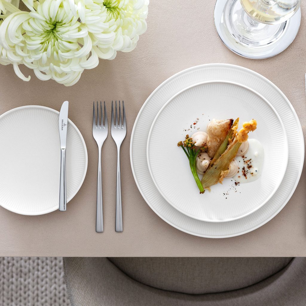 Villeroy & Boch Frühstücksteller Afina Dessert-/Frühstücksteller 22 cm ø, (1 St), Premium Porcelain, mikrow.- & spülm.sicher, Made in Germany