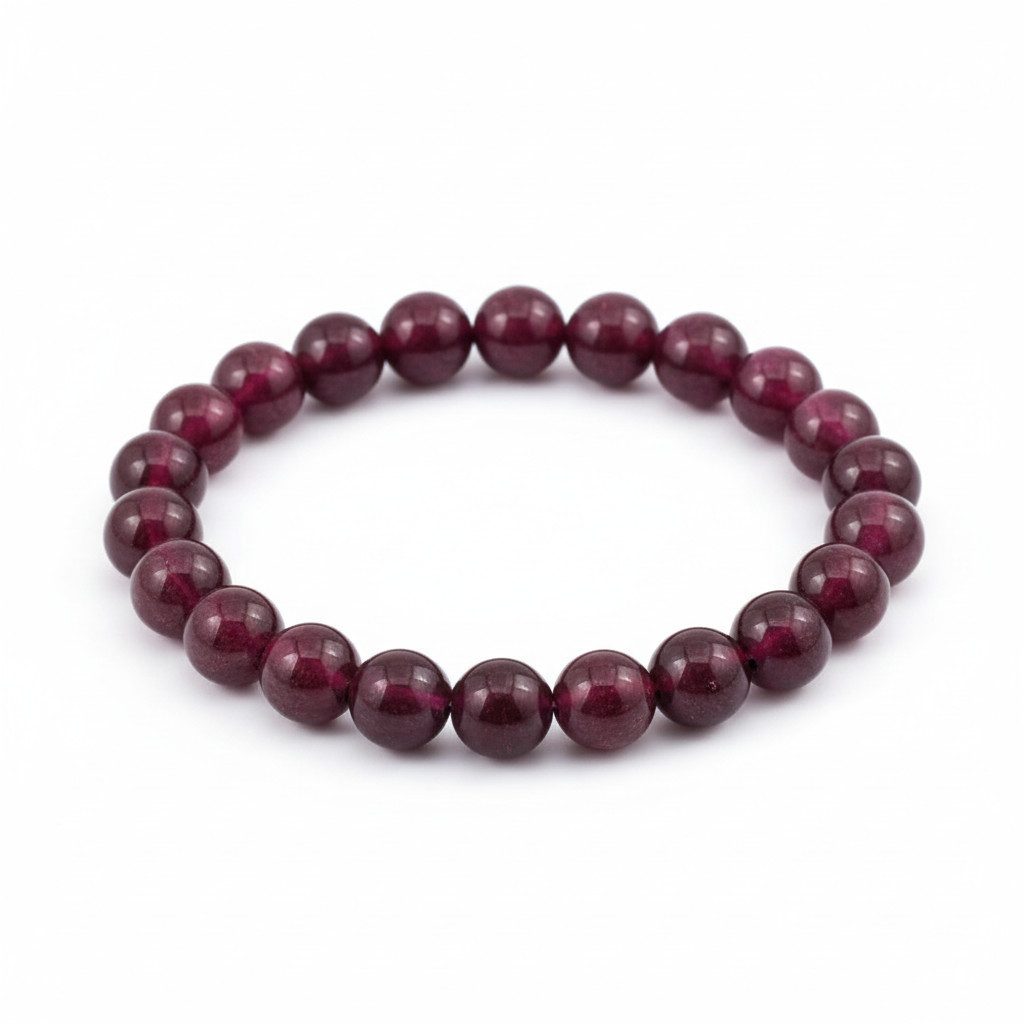 The Beauty House Armband Edelstein Armband Granat Rot – Perlenarmband Damen Naturstein, Schmuck elegant Geschenkidee