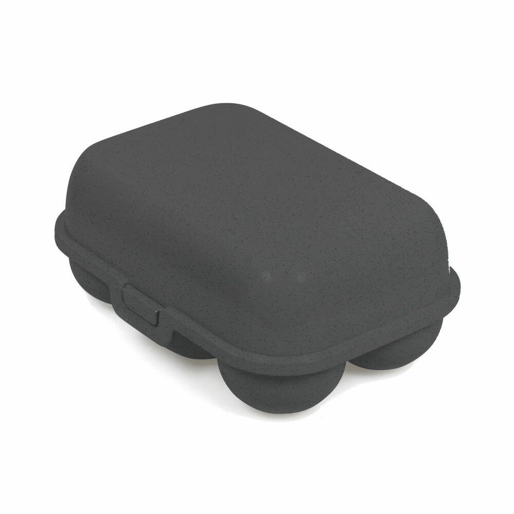 KOZIOL Eierkorb Eierbox Eggs To Go Mini Nature Ash Grey, Kunststoff, für 6 Eier