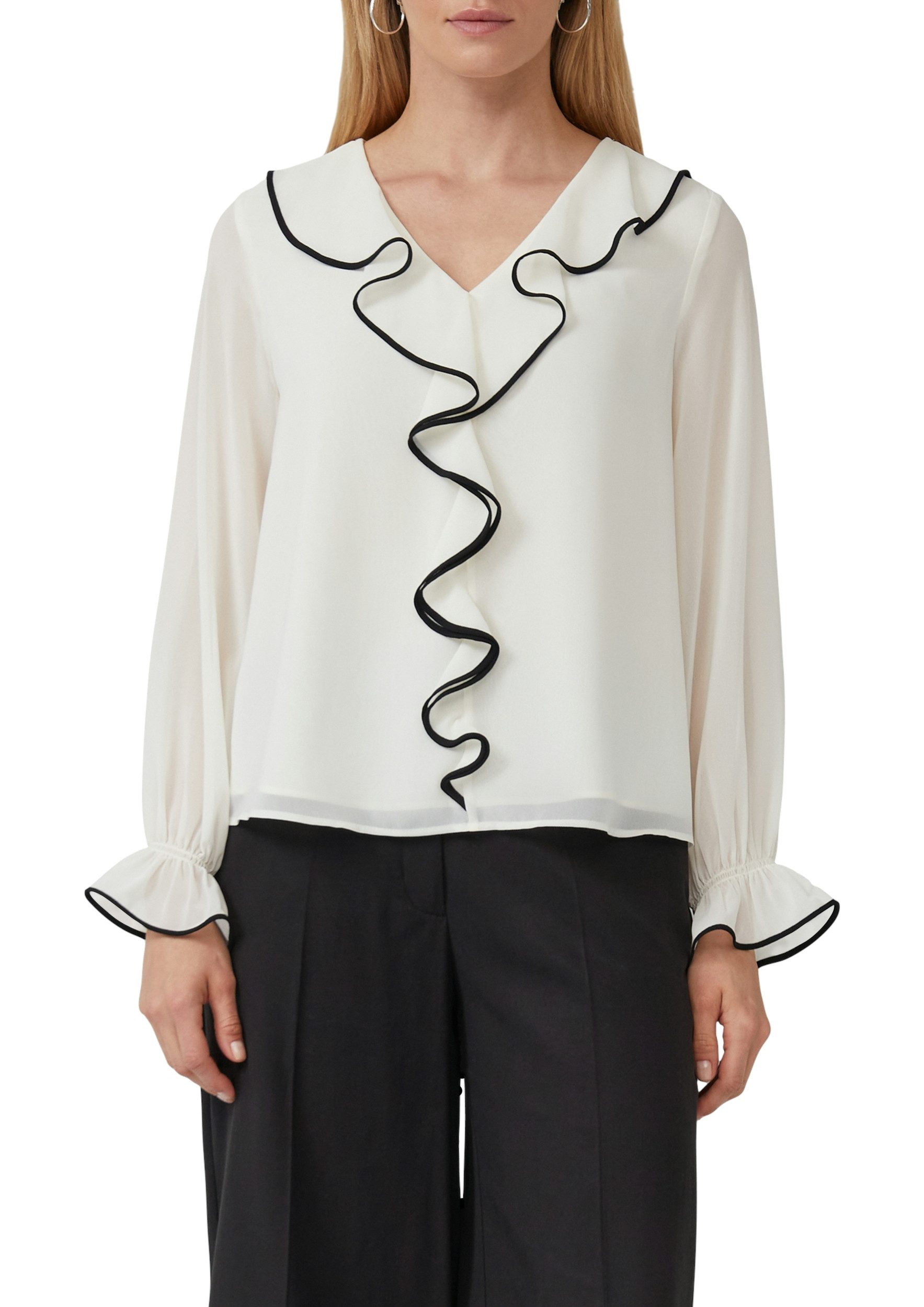 s.Oliver BLACK LABEL Langarmbluse s.Oliver – Bluse Damen – Volants & Kontra günstig online kaufen