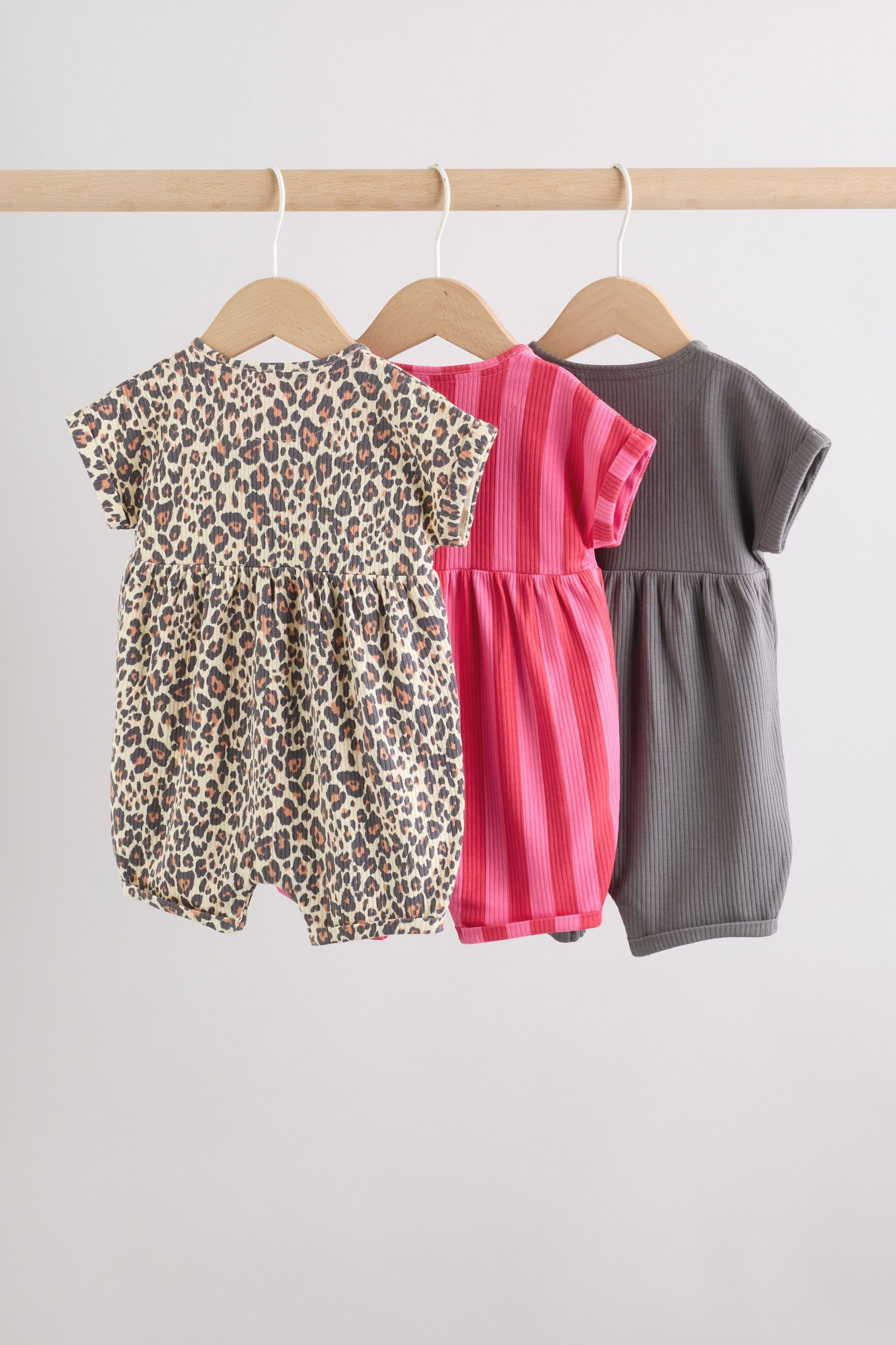 Next Strampler T-Shirt-Strampelanzüge aus Jersey, 3er-Pack (3-tlg)