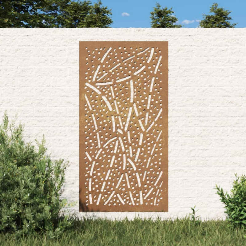vidaXL Wandbild Garten-Wanddeko 105x55 cm Cortenstahl Blatt-Design