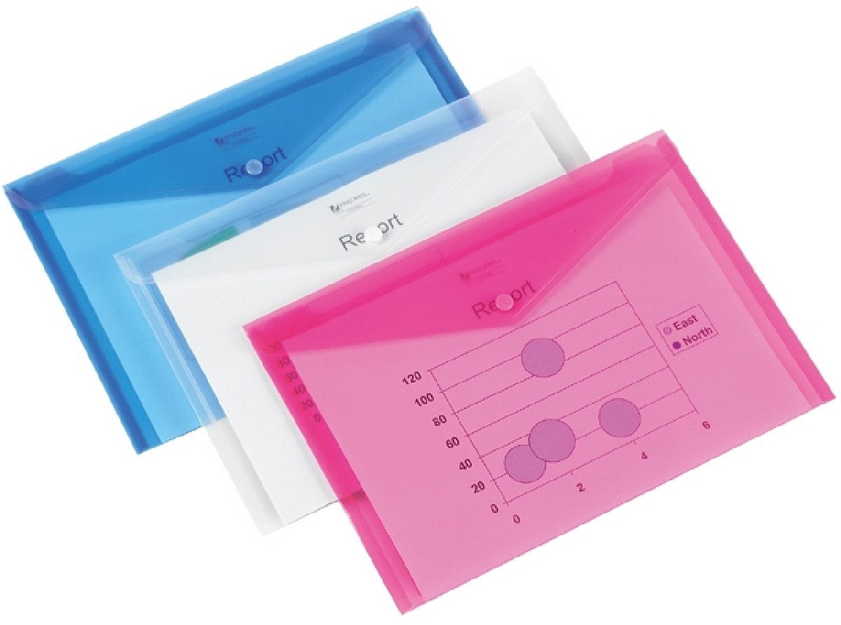 Fächermappe Dokumententaschen A4 Ice VE=5 Stück transparent klar