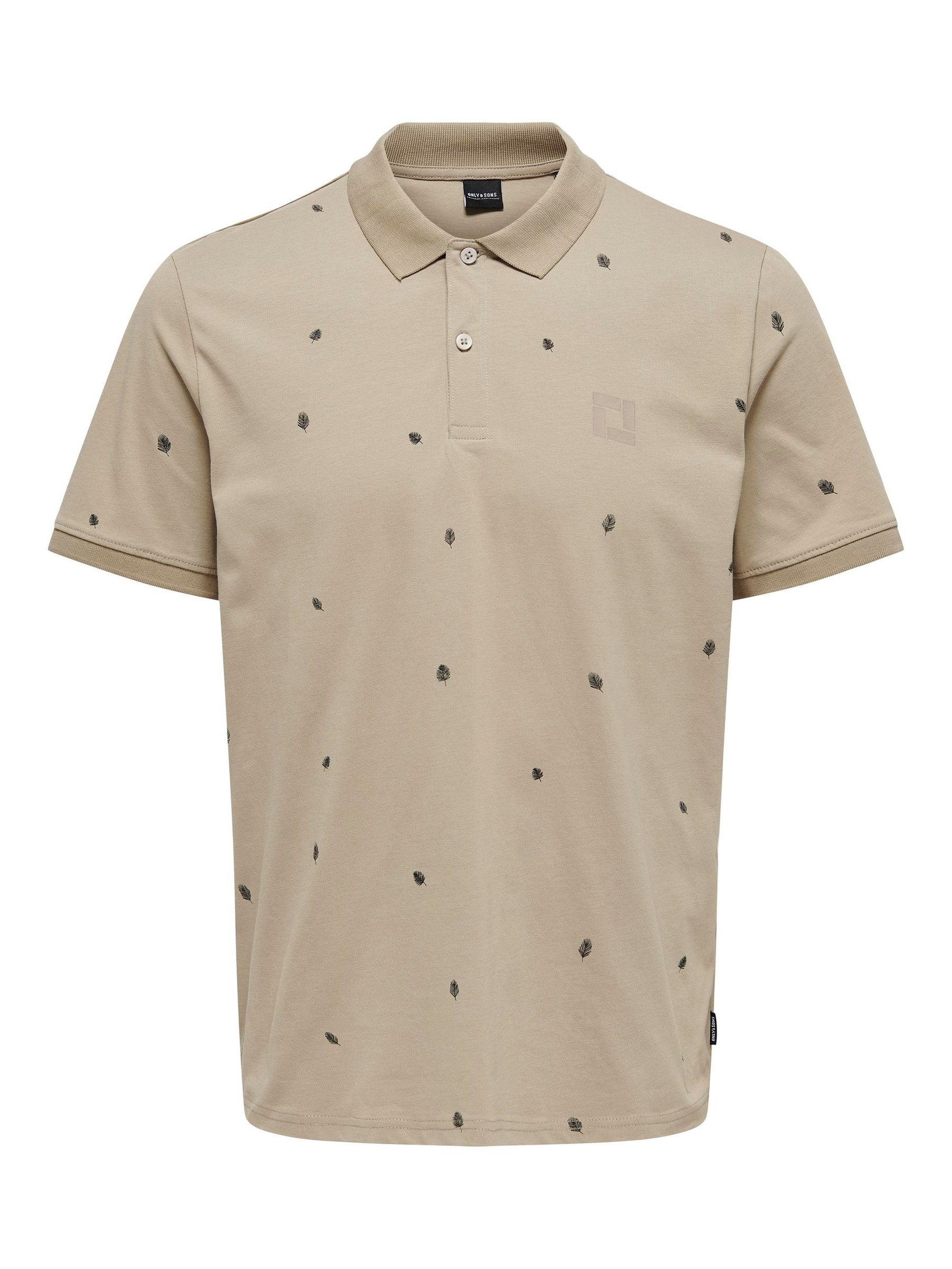 ONLY & SONS Poloshirt Poloshirt aus Baumwolle Klassisches Kurzarm Polohemd 7491 in Beige