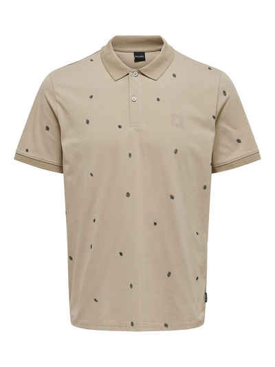 ONLY & SONS Poloshirt Poloshirt aus Baumwolle Klassisches Kurzarm Polohemd 7491 in Beige