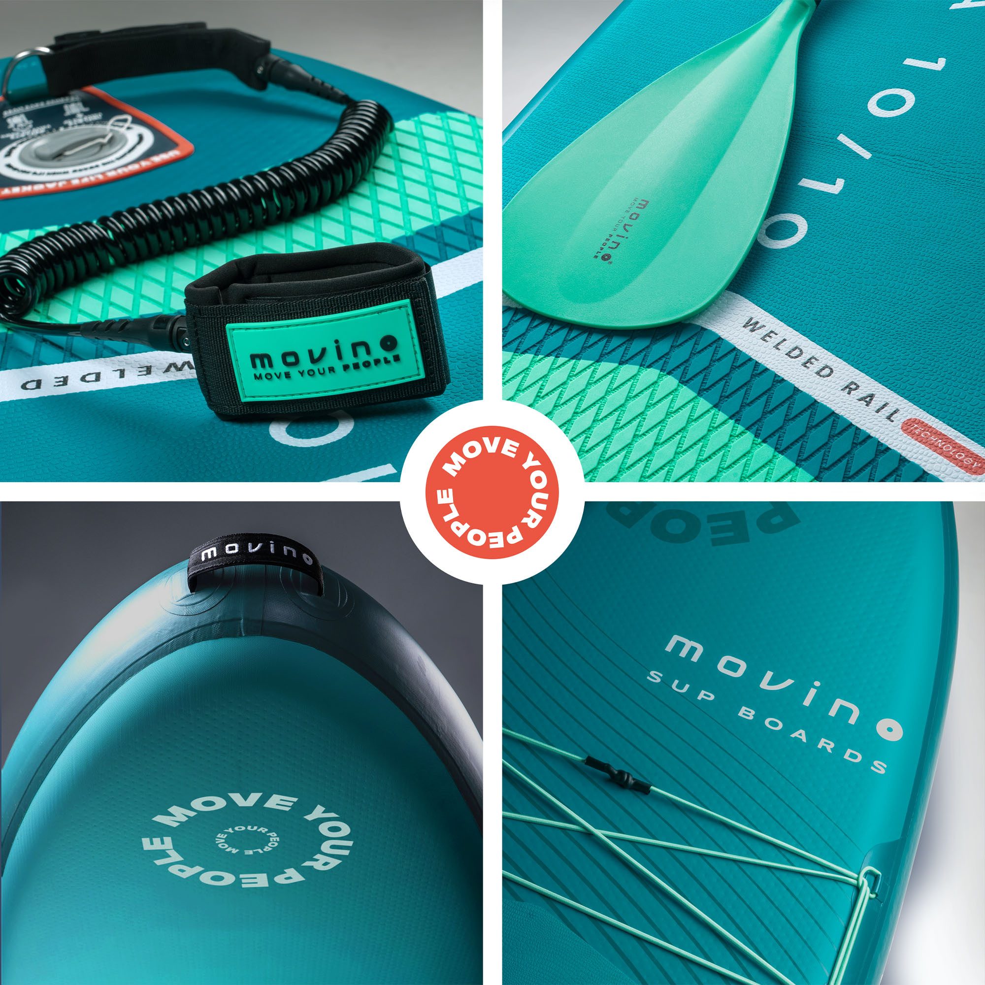 Movino SUP-Board MOVINO GARDA 2in1 Set geschweißte Kanten Traglast 150 kg, All-Round, (Board, Rucksack, Pumpe, Leine, Finne, Paddel, Kajaksitz, Reparaturset)