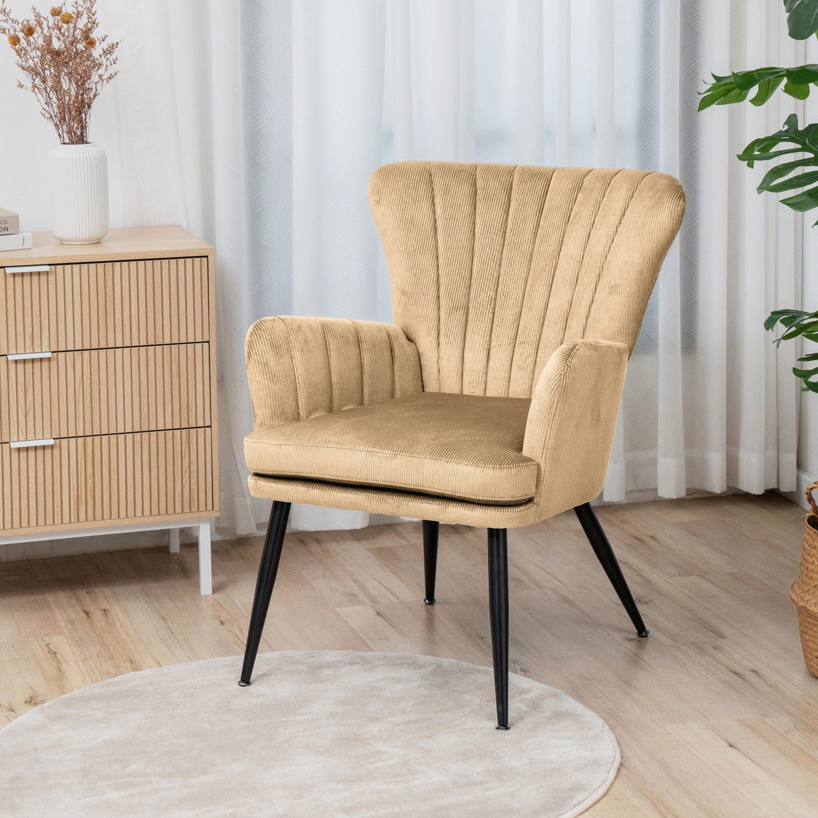 SVITA Sessel SANSA, Corbezug, Lesesessel, Modern, Polsterstuhl,Schwarz günstig online kaufen