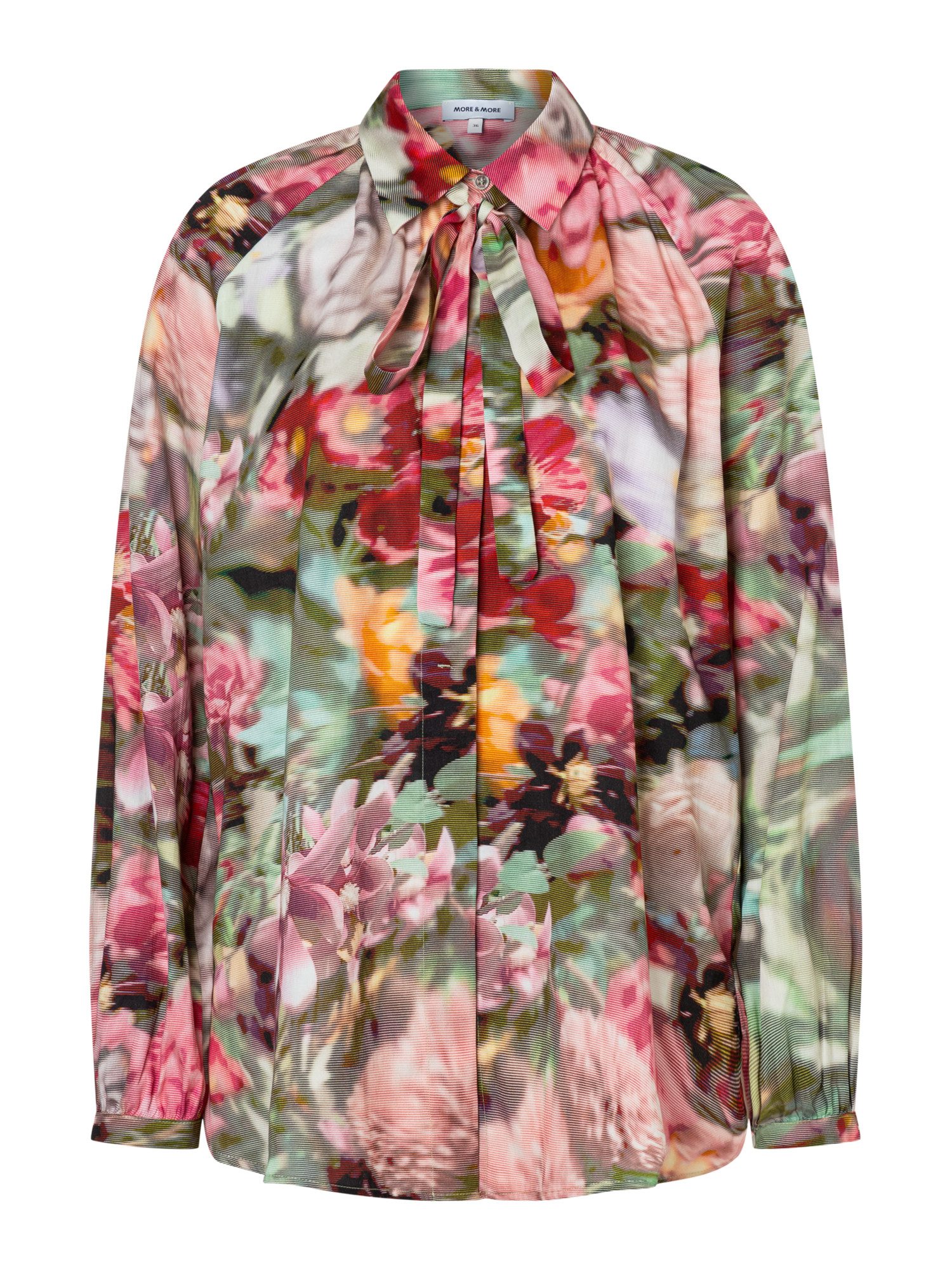 MORE&MORE Klassische Bluse weite Schluppenbluse mit Print