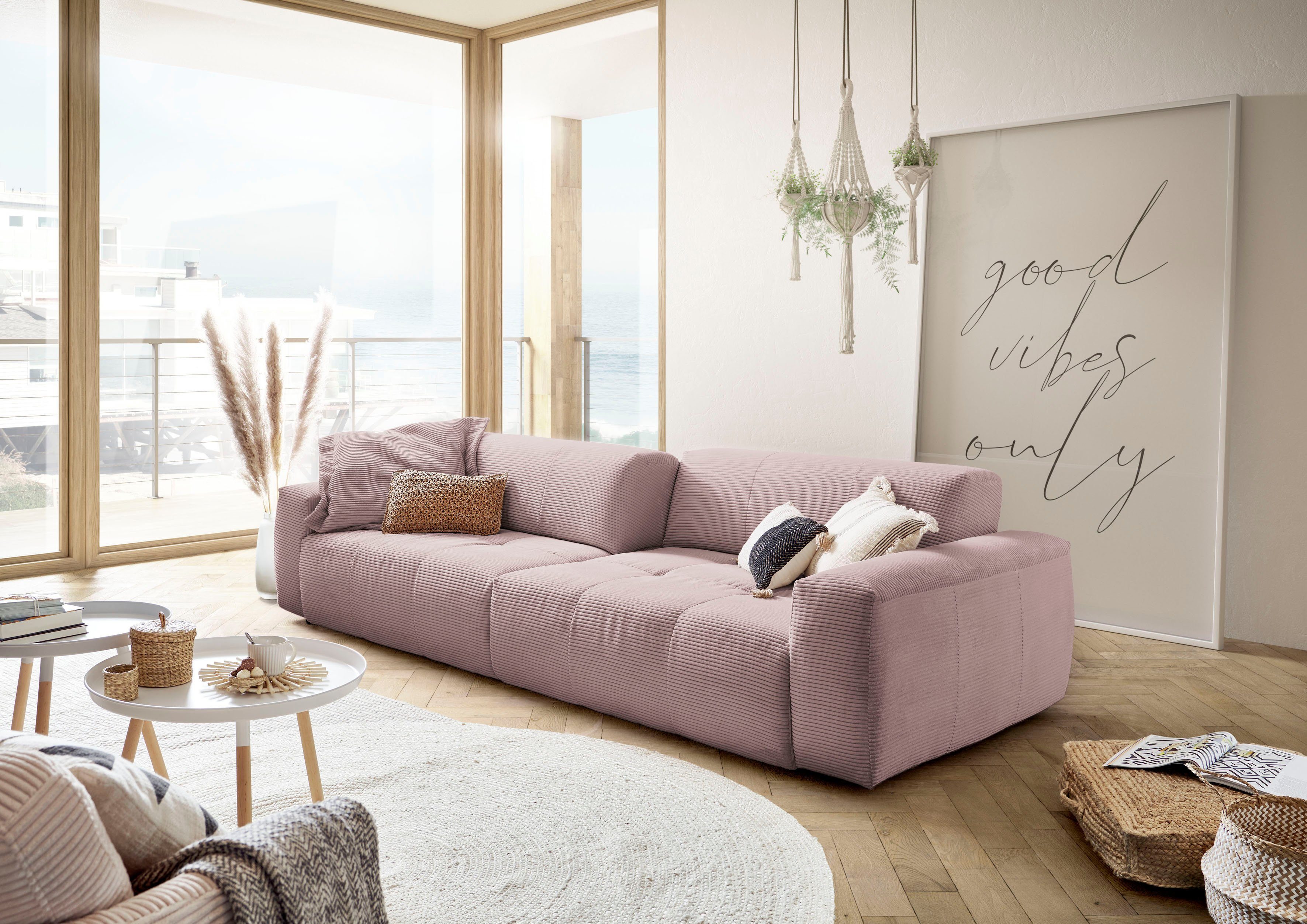 3C Candy Big-Sofa Yoshy Mega Sofa mit Komfortfunktionen, modern und bequem, Zwei Sitztiefen durch verstellbare Rückenlehne, Bezug in Cord