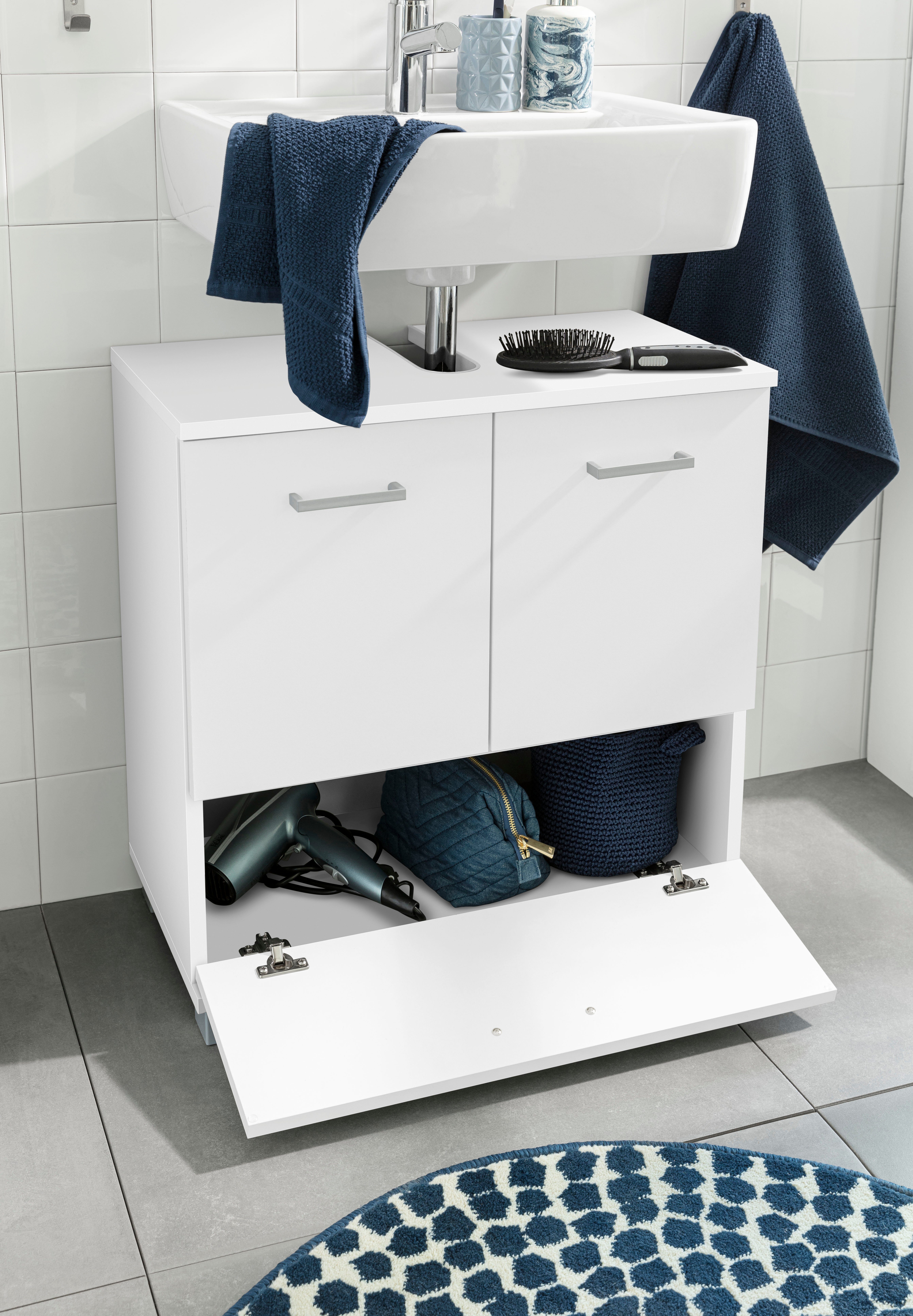 Schildmeyer Waschbeckenunterschrank Mobes, Made in Germany Breite 60 cm, Badschrank Badezimmerschrank WBU Unterschrank