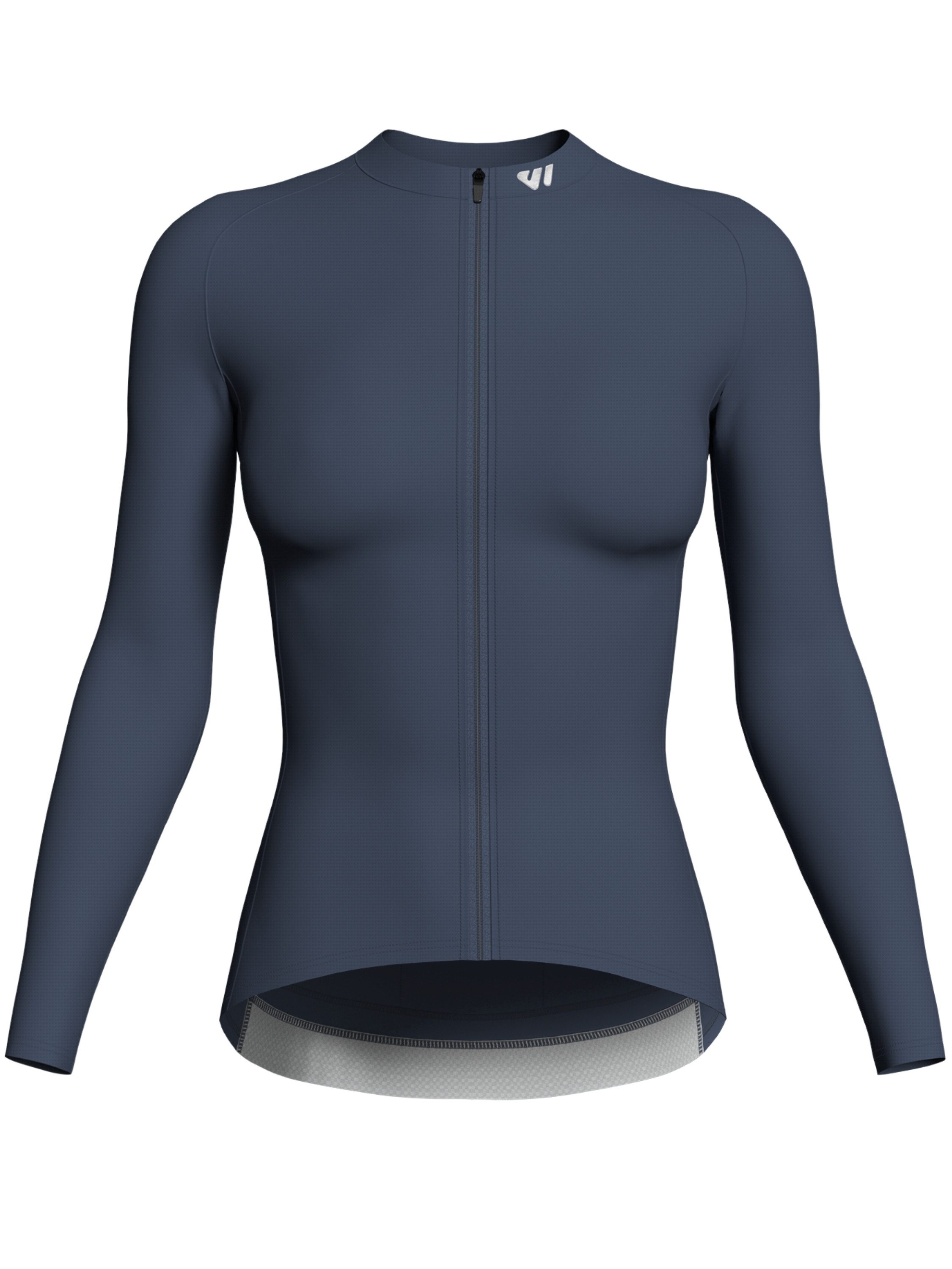 Wulibike Radtrikot Damen, Langarm Comfort-Fit, 4 Taschen & Reflektoren, Blaugrau (1-tlg) mit 3 Taschen