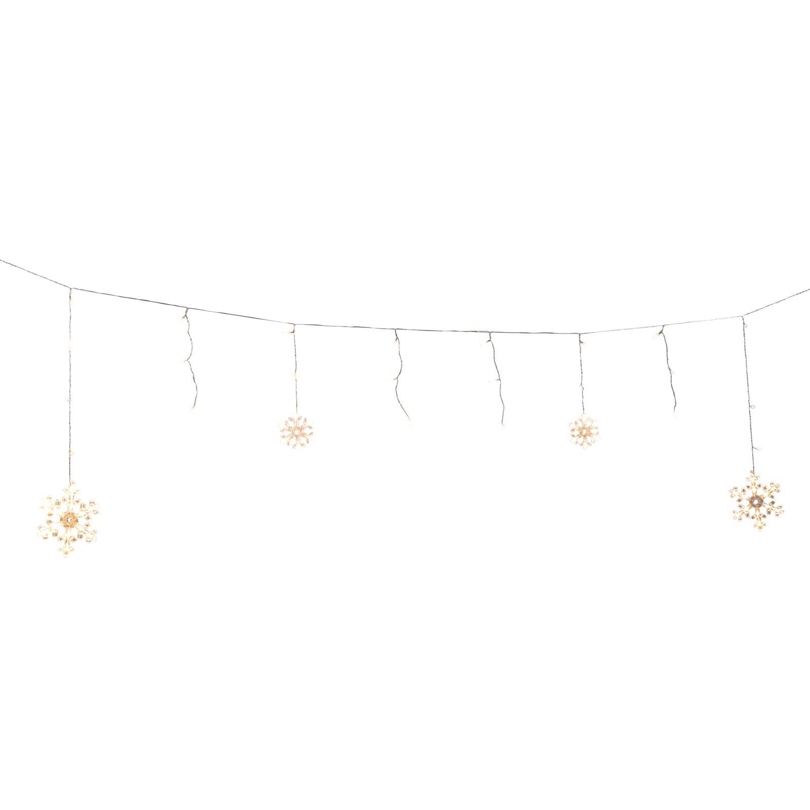 Gravidus LED-Lichtervorhang 60 LED Schneeflocken Lichterkette