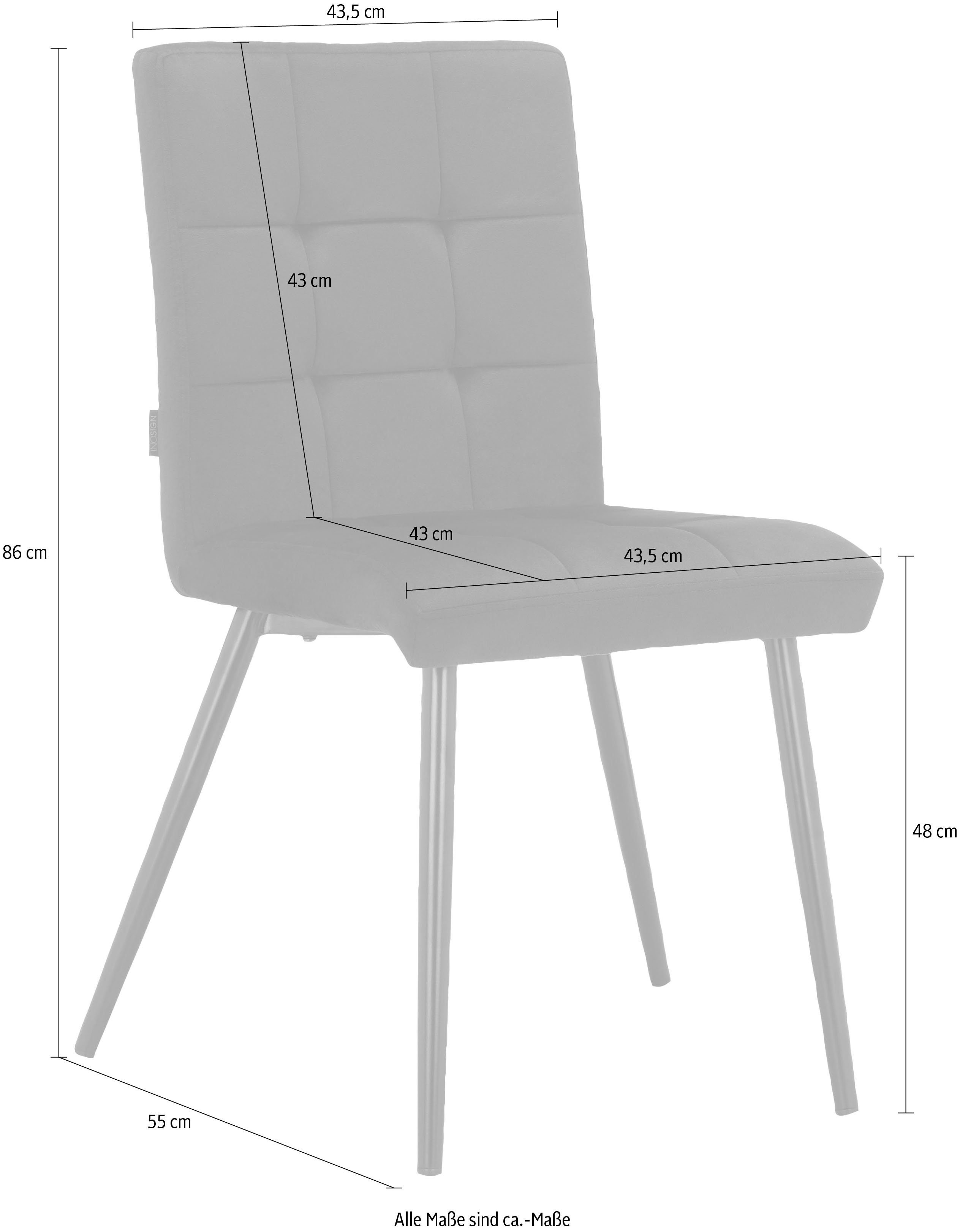 Sitz mit 2er Set (2 Rücken Sitzhöhe cm und erhältlich, St), Esszimmerstuhl im Kerim INOSIGN 48 gepolstert, schwarz