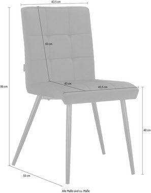INOSIGN Esszimmerstuhl Kerim (2 St), im 2er Set erhältlich, mit Sitz und Rücken gepolstert, Sitzhöhe 48 cm