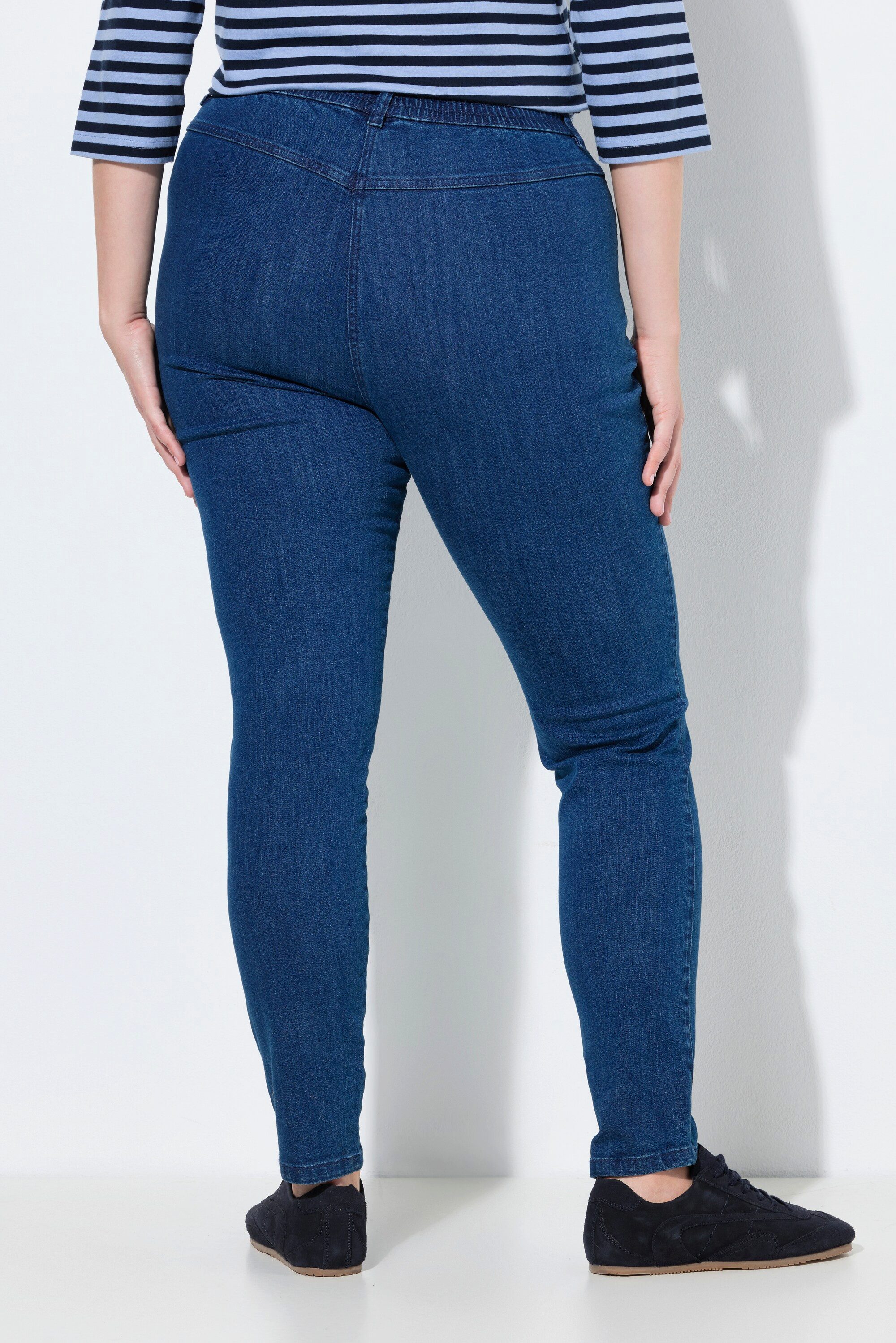 Ulla Popken Jeggings Jeggings schmales Bein Elastikbund Biobaumwolle