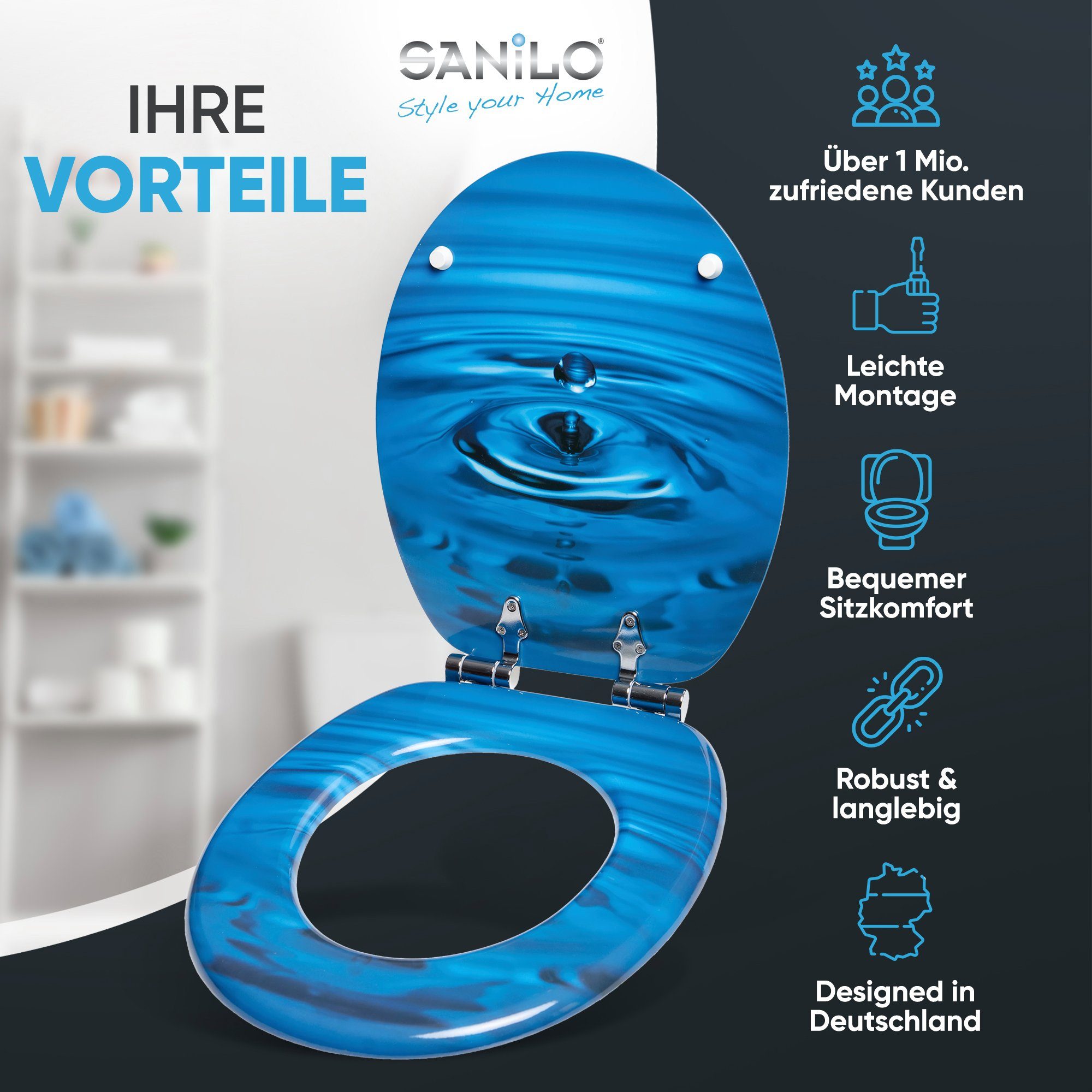Sanilo WC-Sitz Tropfen, mit Absenkautomatik, hochwertig & modern, universel günstig online kaufen
