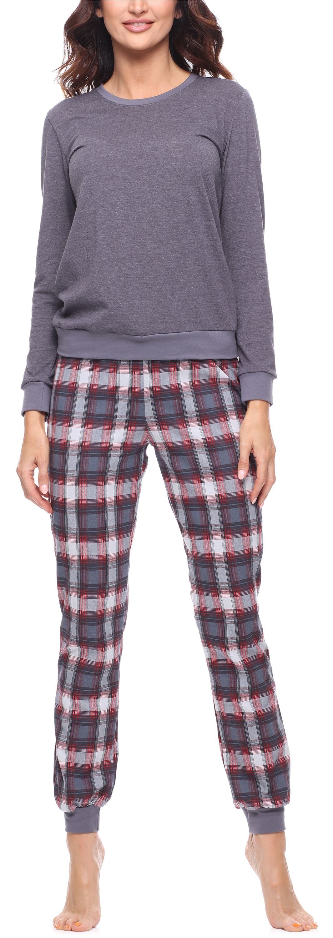 Merry Style Schlafanzug Damen Schlafanzug Zweiteiler Pyjama lang bunt mit M günstig online kaufen