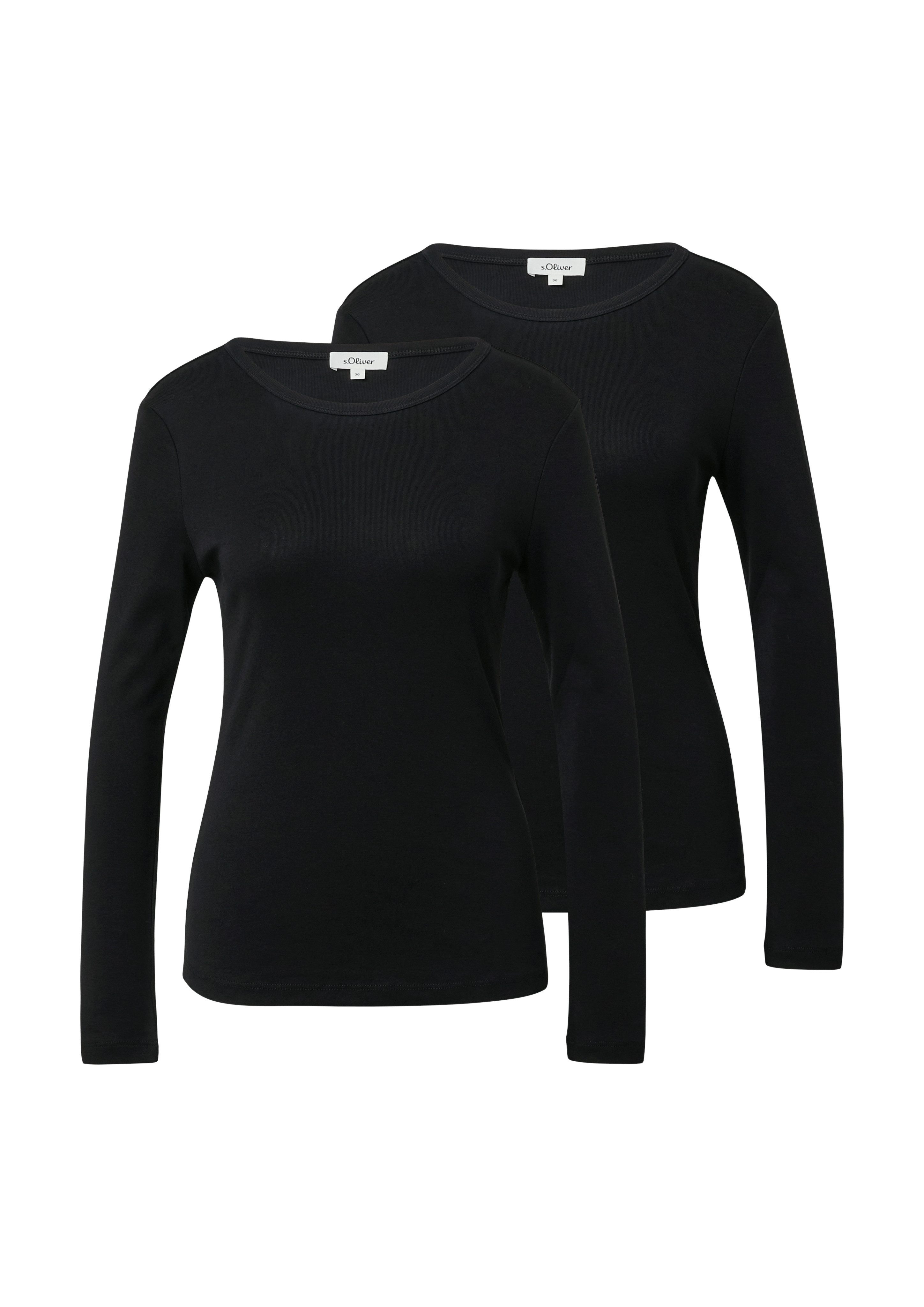 s.Oliver Langarmshirt (2-tlg) mit Rundhalsausschnitt, 2er Pack günstig online kaufen