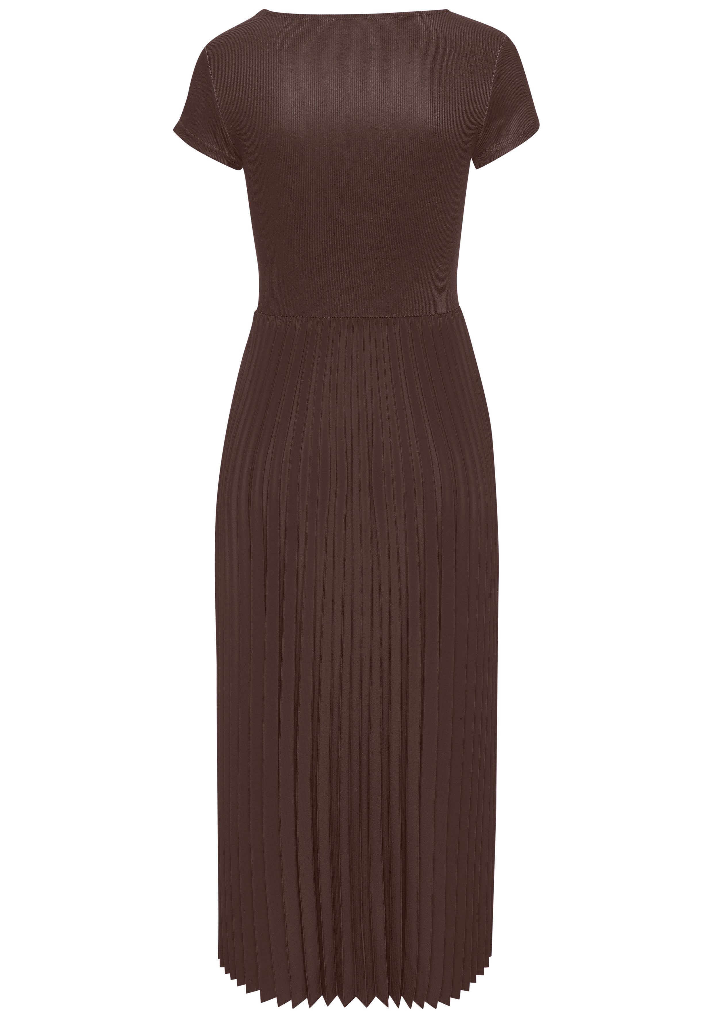 LASCANA Midikleid mit Plisseerockteil, elegantes Basic, modisch