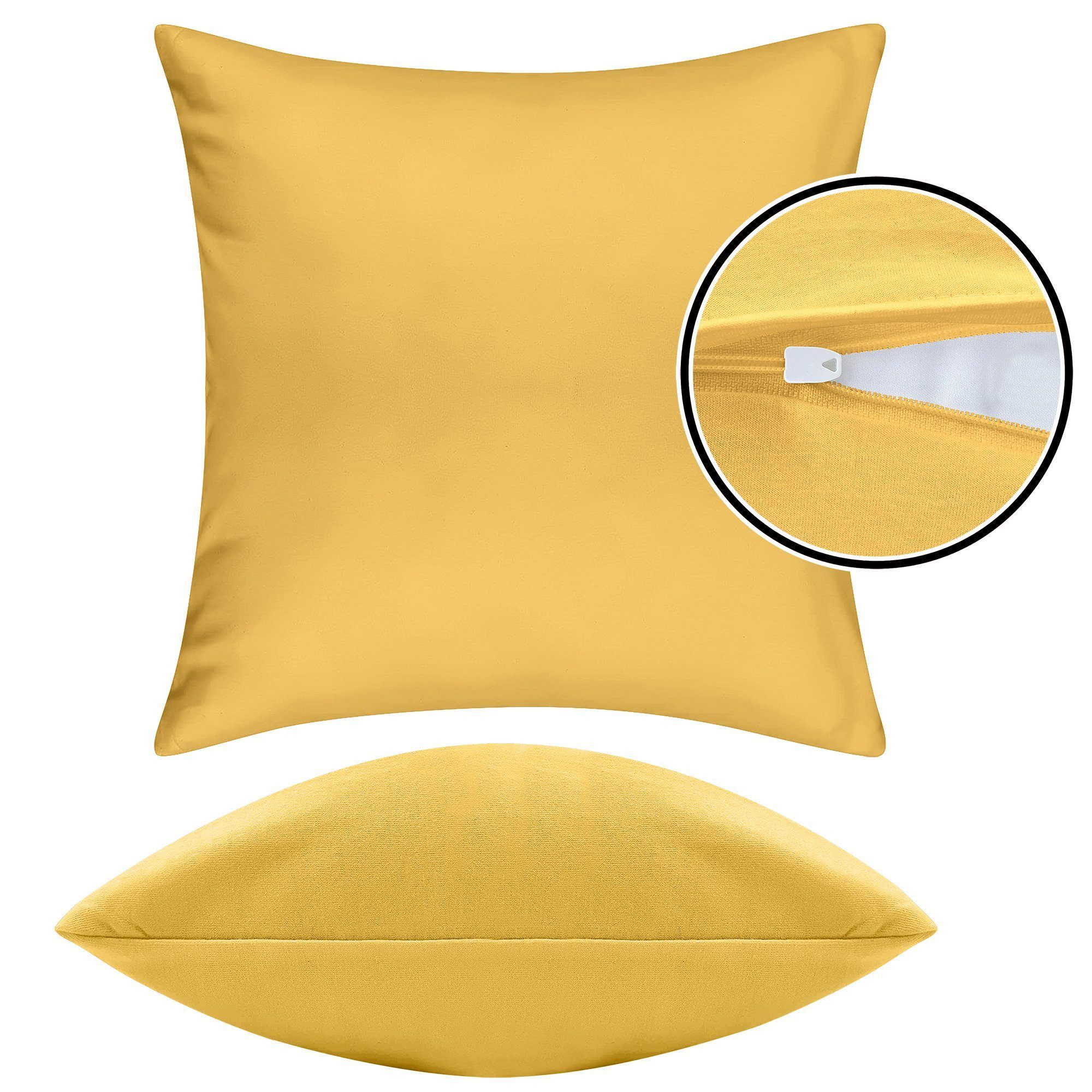Pataya Kissenbezug 100% Baumwolle, weiche Kopfkissenbezug, Kissenhülle, Kissenbezüge, (2 Stück), Weich und Atmungsaktiv, Jersey, 140 g/m² – Bild 4 von 5