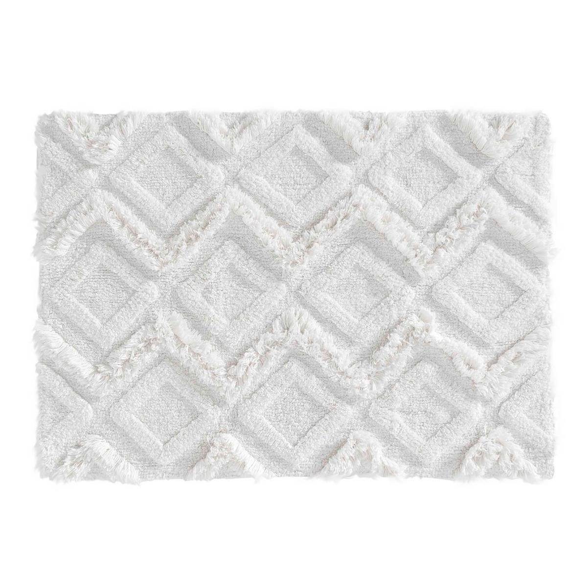 Douceur d'intérieur Badematte Badematte Boho IKATIS, Baumwolle, dickes Geflecht, 50 x 80 cm, für Badezimmer geeignet, angenehme Trittkomfort, Badematte