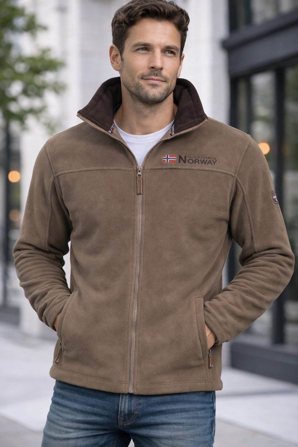 Geographical Norway Fleecejacke Herren Herbst Winter Polar Fleece Jacke Sweat Jacke Outdoor Übergang
