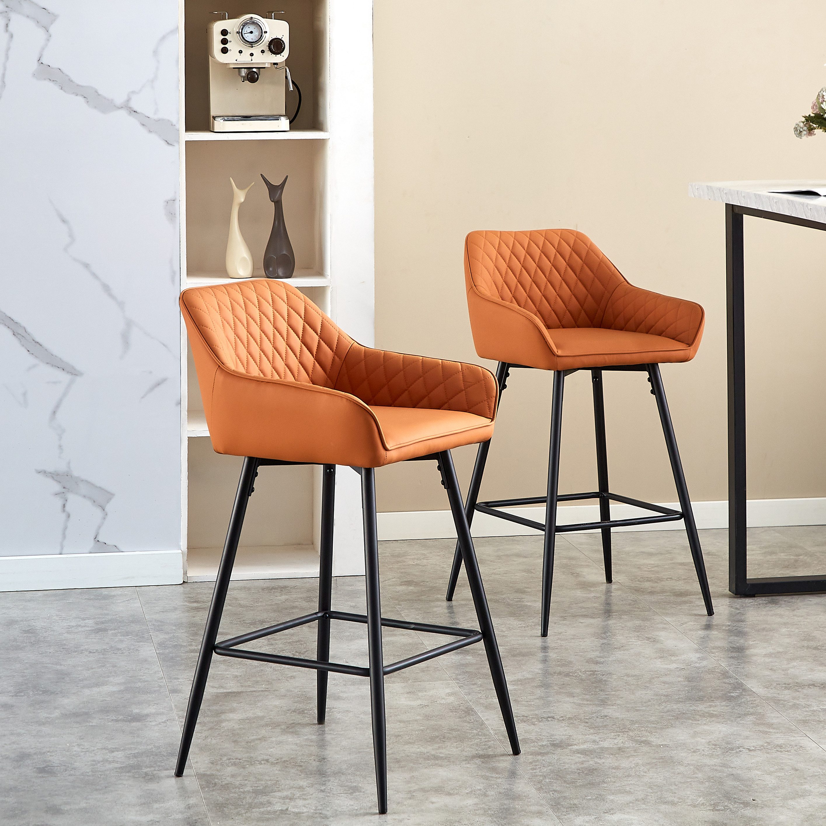JYMTOM Barhocker Barhocker 2er-Set, gepolstert, Rückenlehne, günstig online kaufen