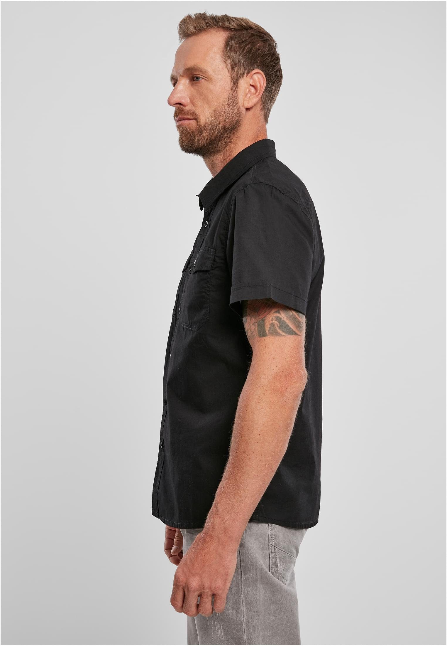 Schwarz Shirt Brandit Herren Langarmhemd (1-tlg) Roadstar