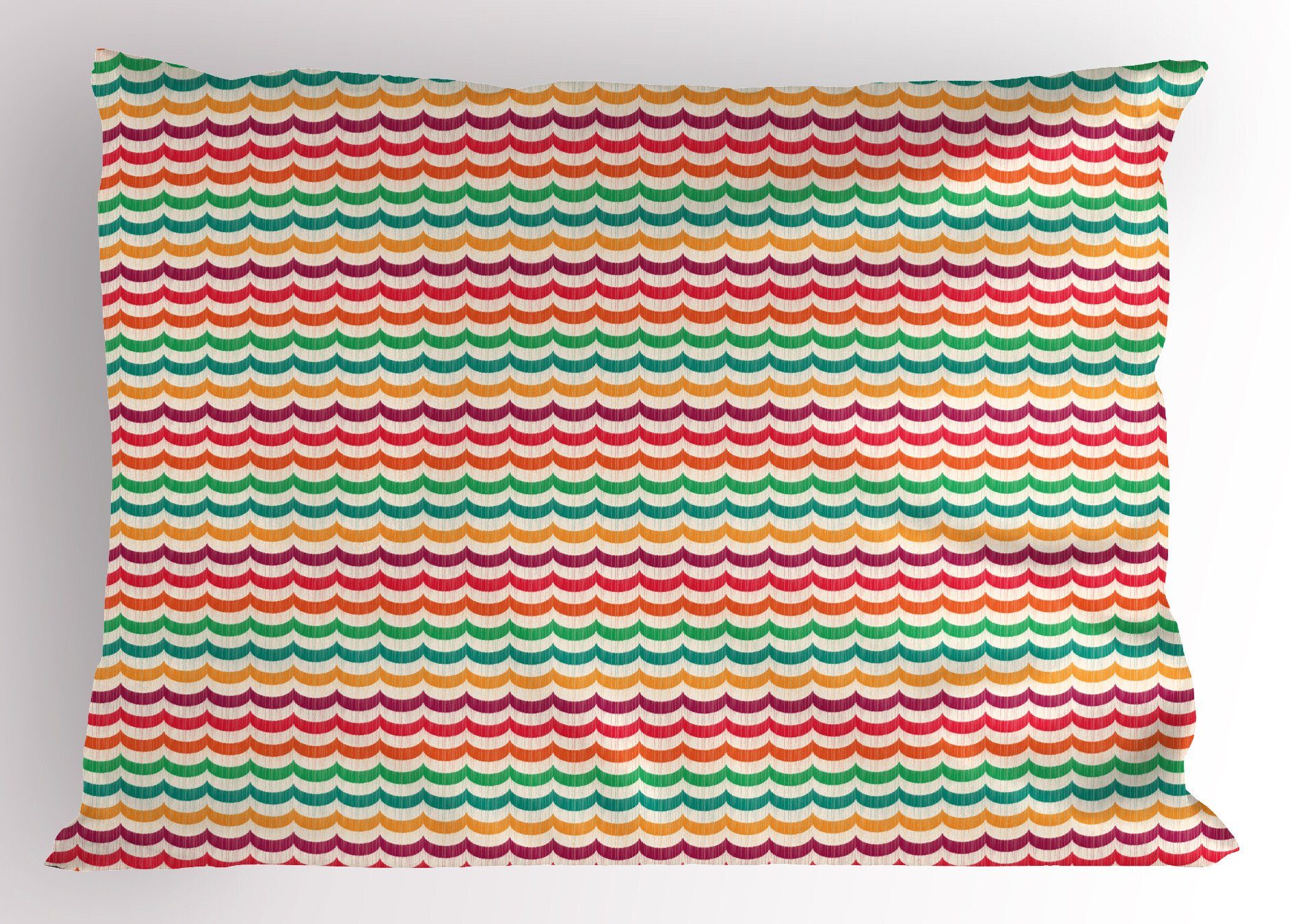 Kissenbezüge Dekorativer Standard King Size Gedruckter Kissenbezug, Abakuhaus (1 Stück), Bunt Vivid Wellenförmige Motive Stripes