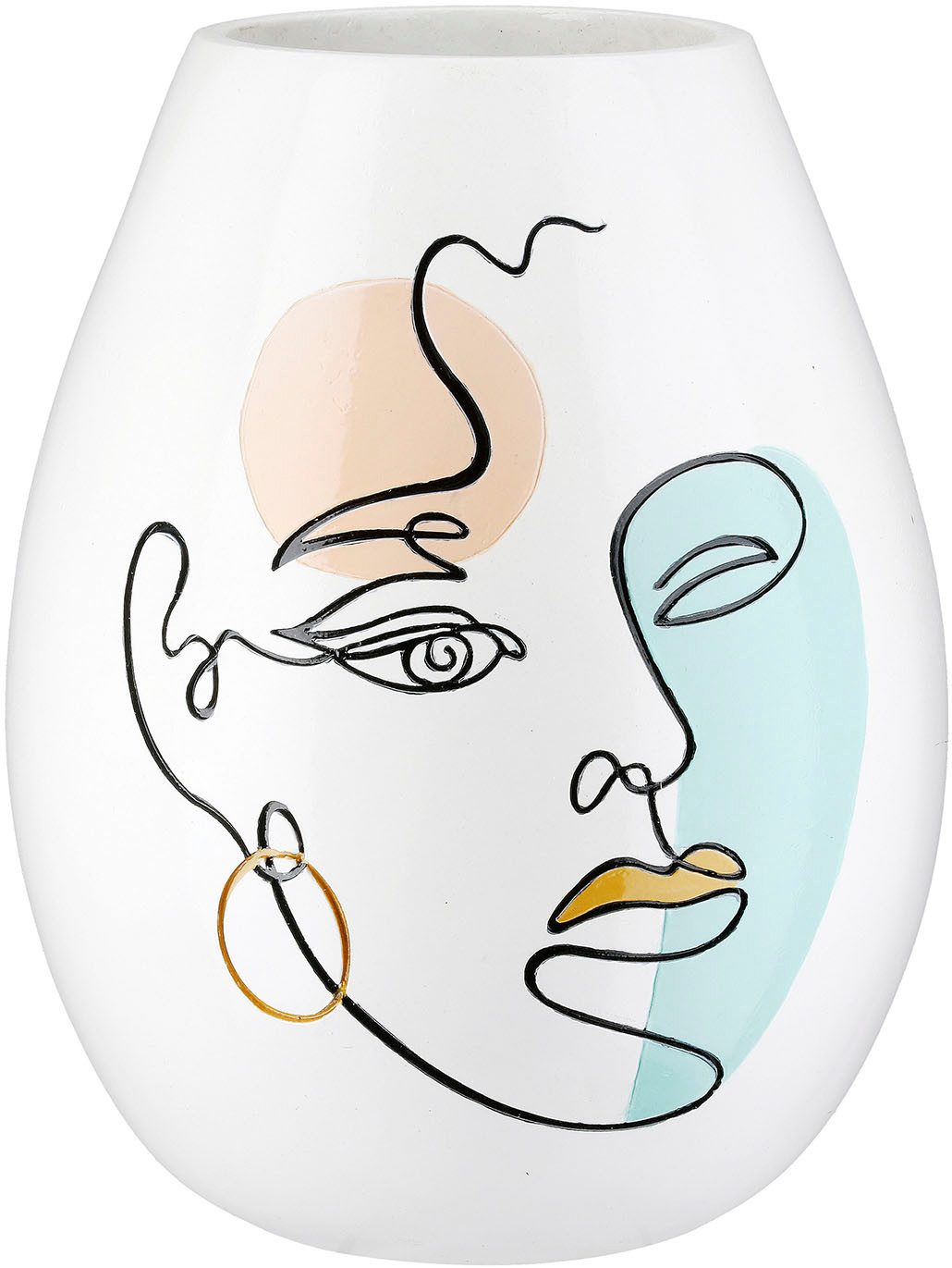 Tischvase Vase bauchig Voir weiß H. 28 cm